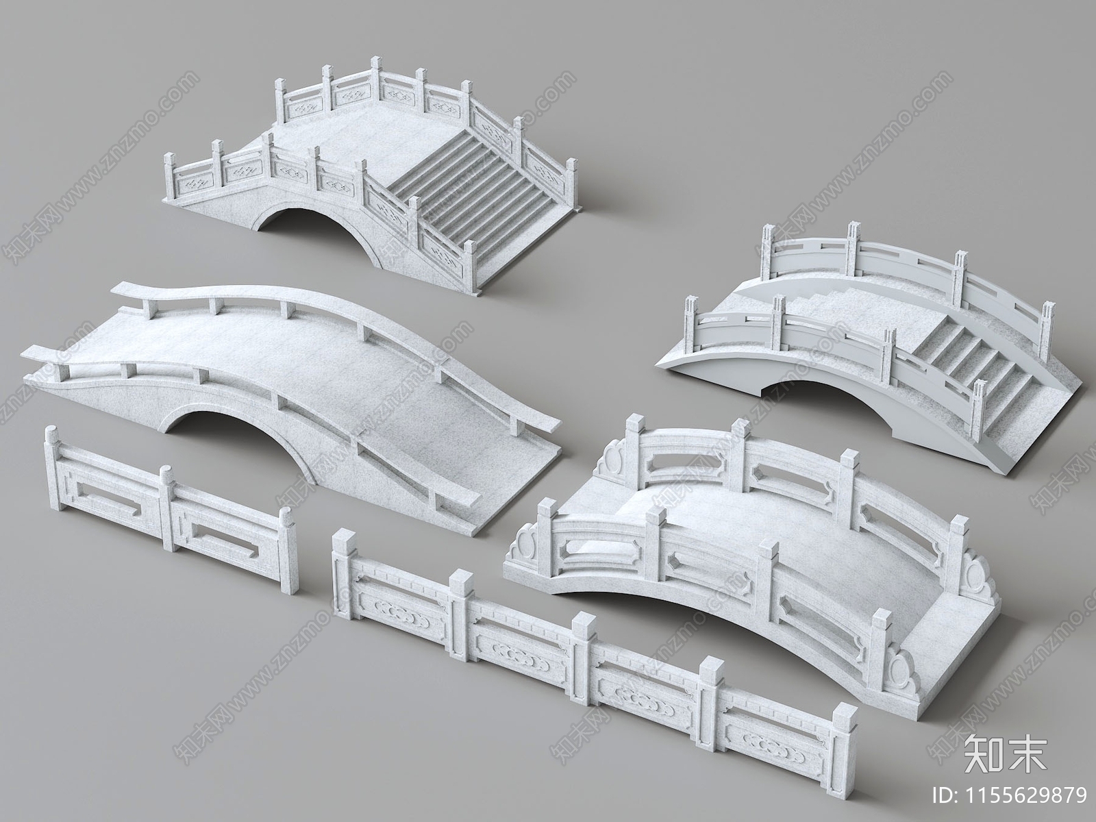 中式石拱桥3D模型下载【ID:1155629879】