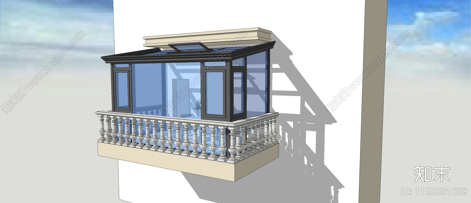 简欧露台阳光房SU模型下载【ID:1155631628】
