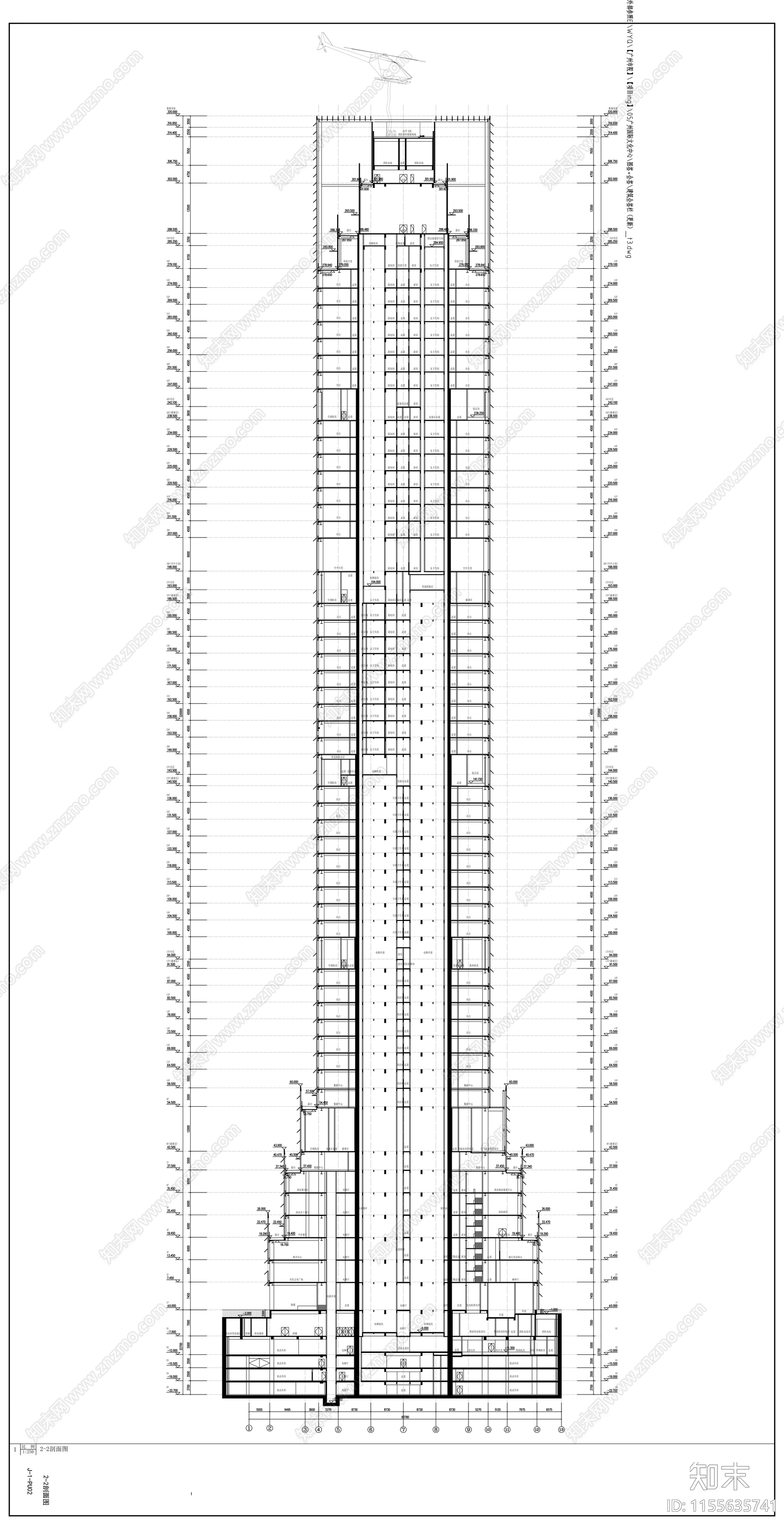 国际文化中心建筑cad施工图下载【ID:1155635741】