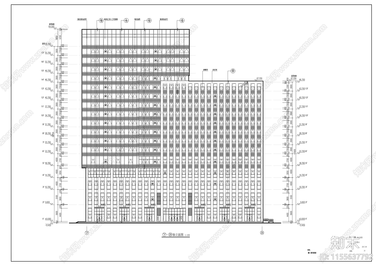 媒体产业发展基地高层建筑cad施工图下载【ID:1155637792】