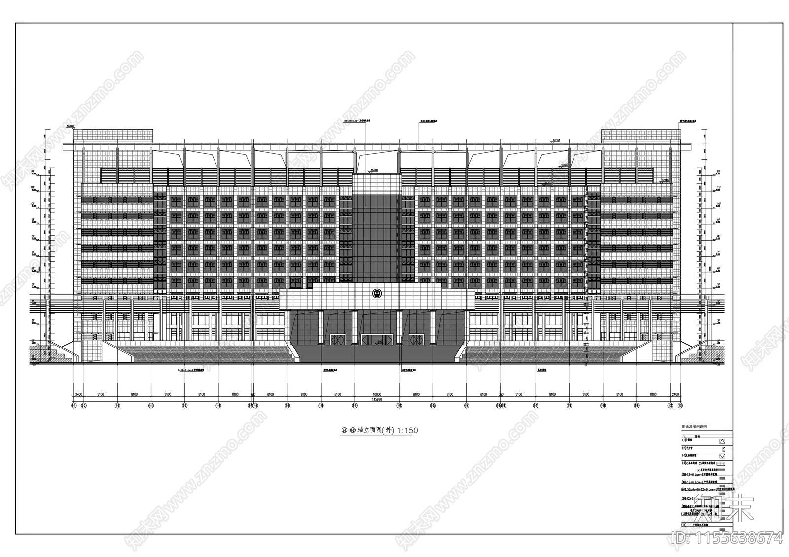 市民中心cad施工图下载【ID:1155638674】