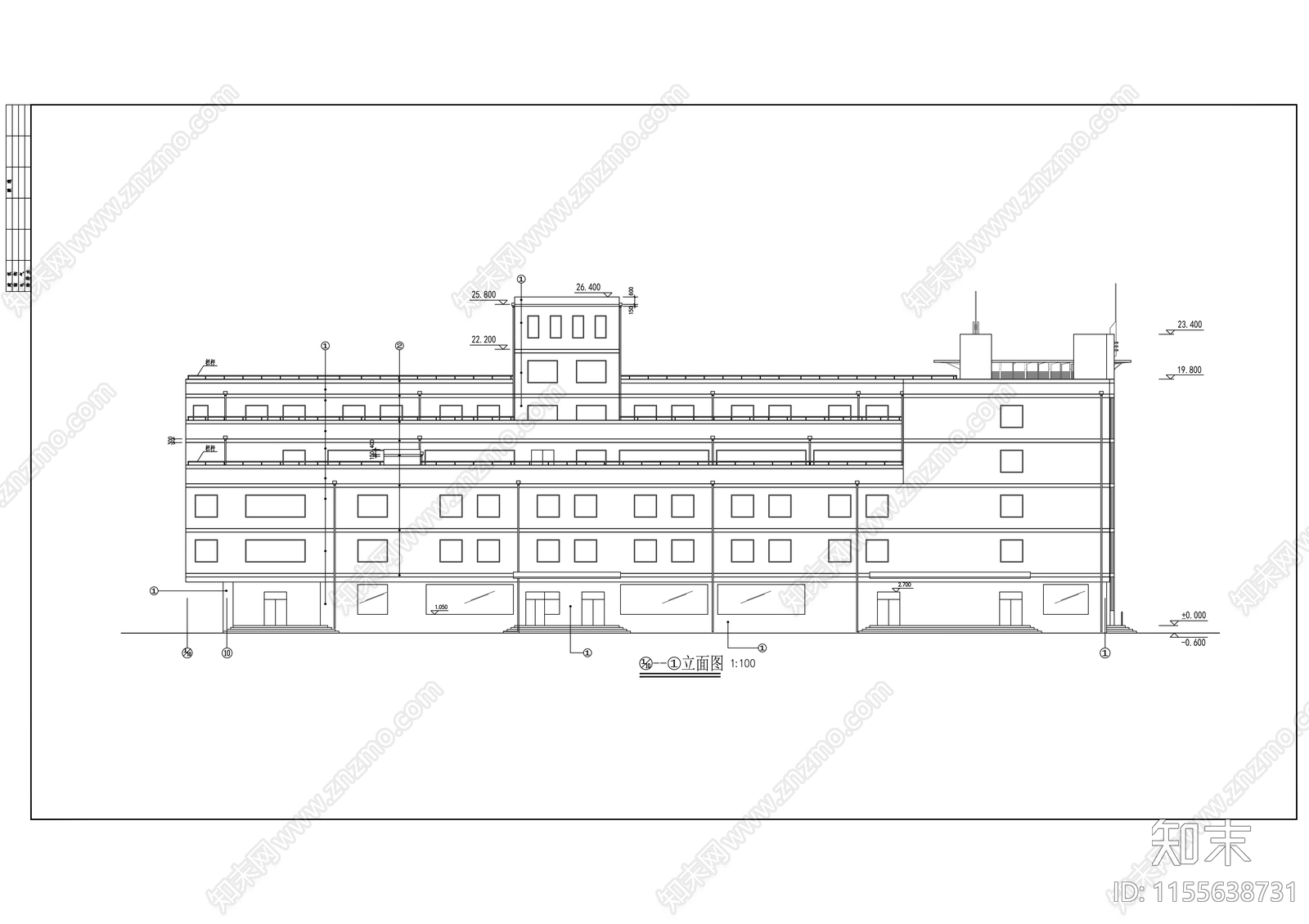 市文化广场建筑设cad施工图下载【ID:1155638731】