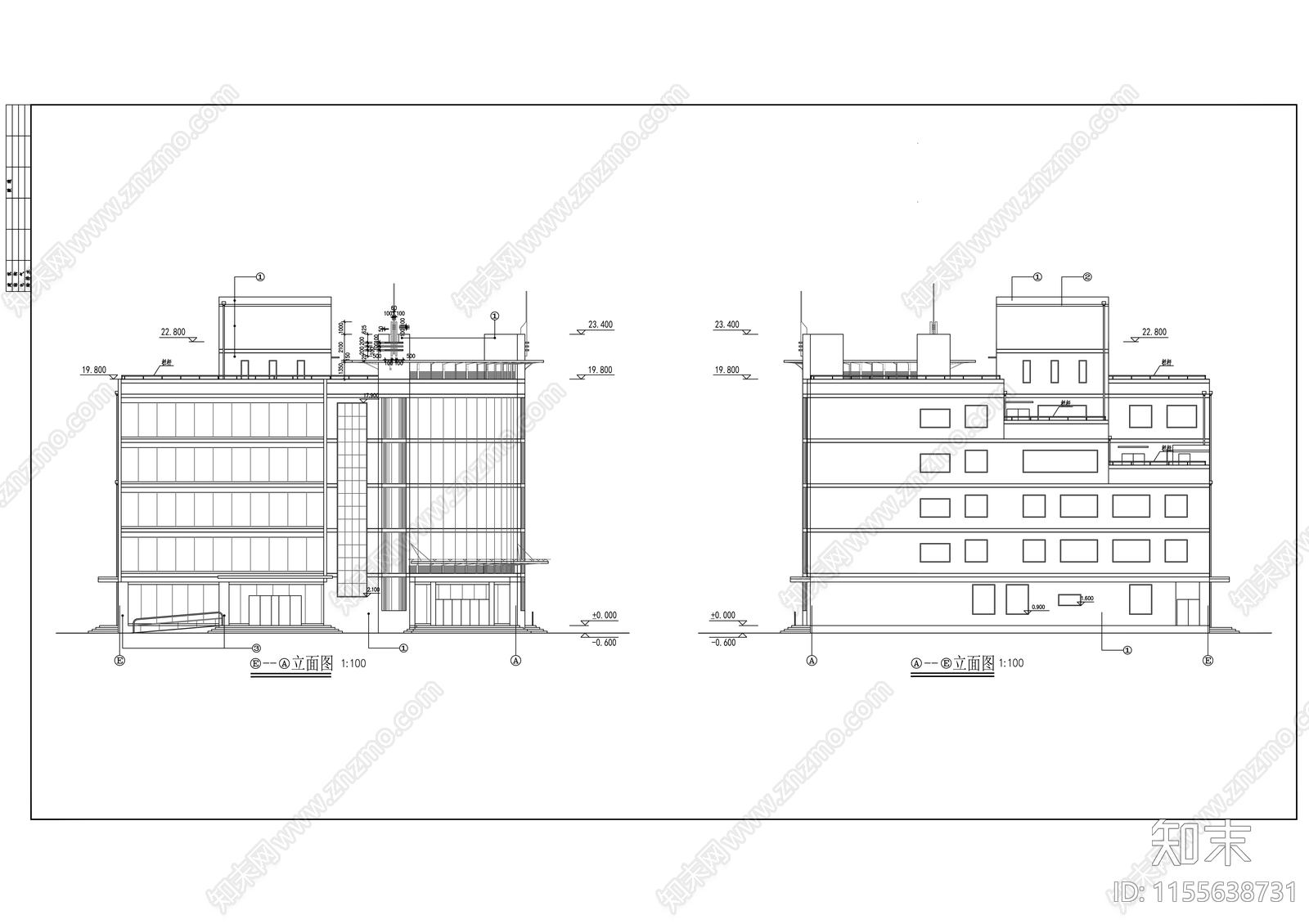 市文化广场建筑设cad施工图下载【ID:1155638731】