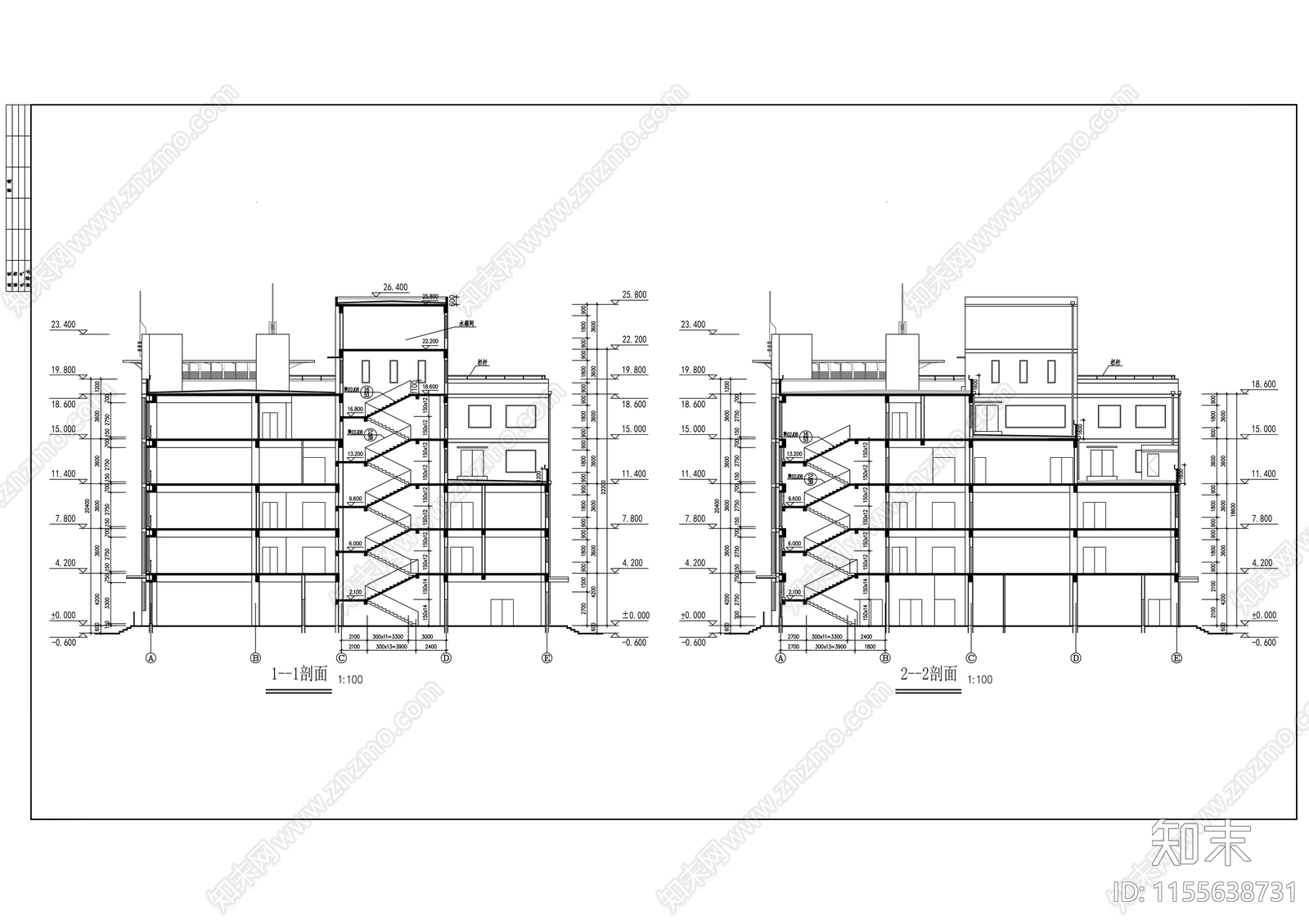 市文化广场建筑设cad施工图下载【ID:1155638731】