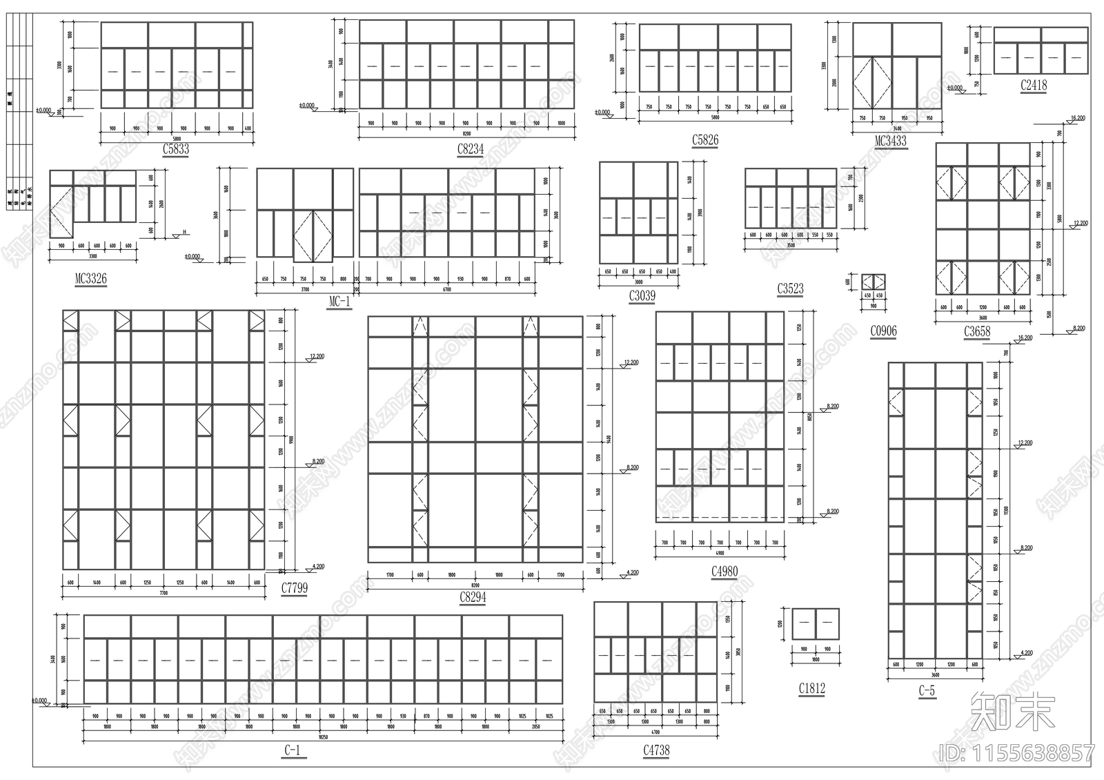 图书馆建筑cad施工图下载【ID:1155638857】