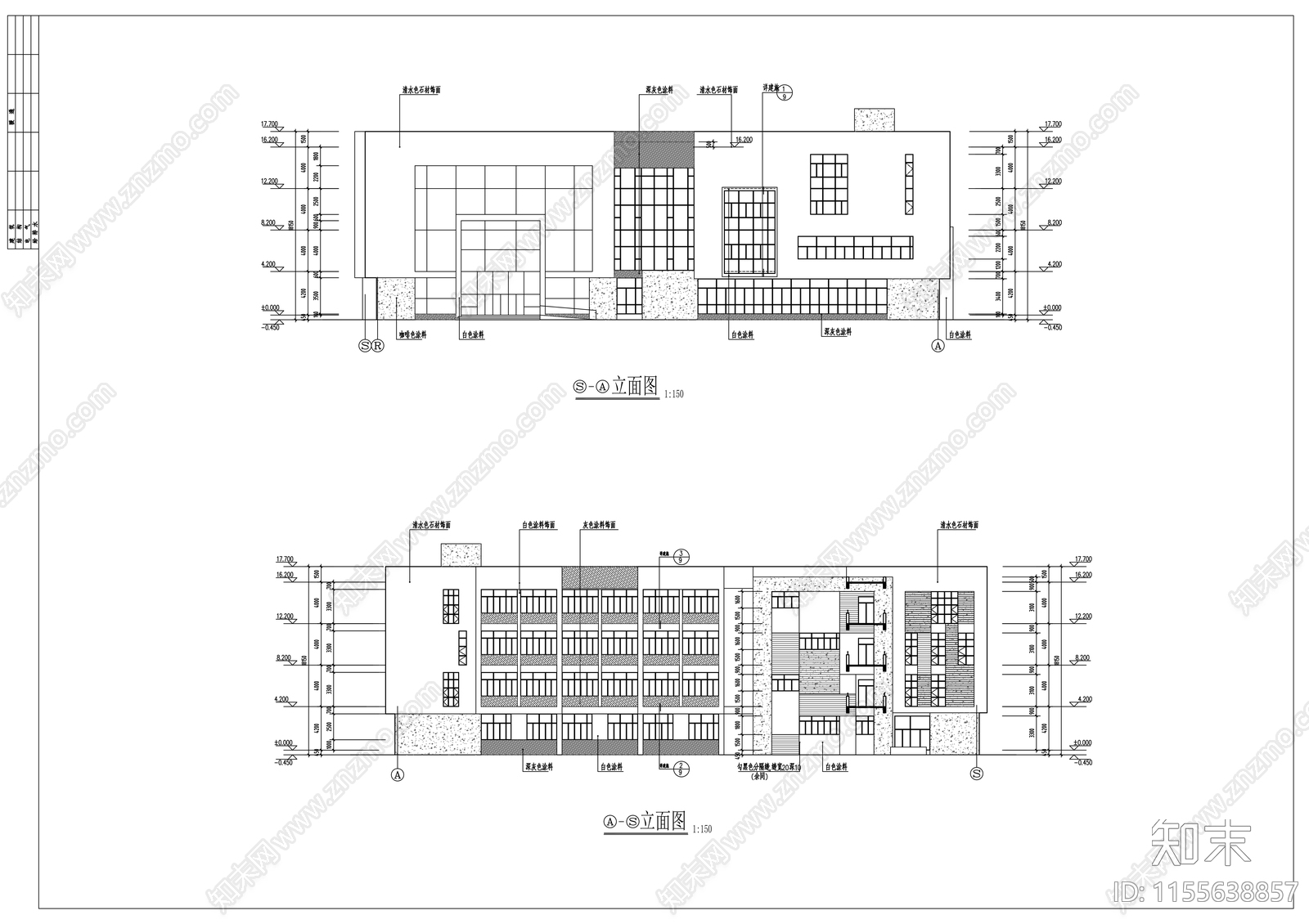 图书馆建筑cad施工图下载【ID:1155638857】