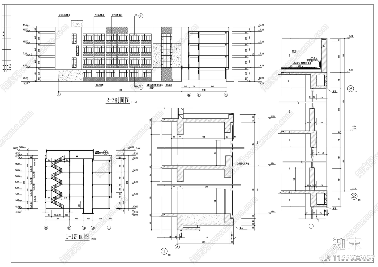 图书馆建筑cad施工图下载【ID:1155638857】