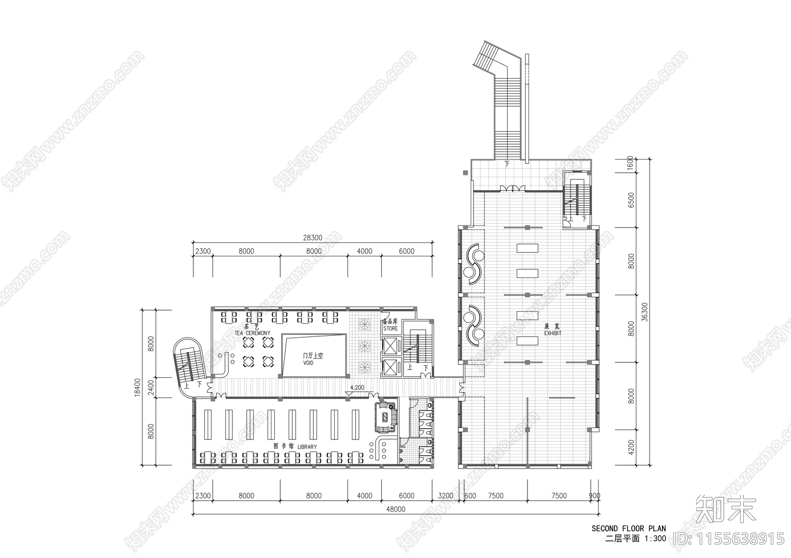 文化馆cad施工图下载【ID:1155638915】