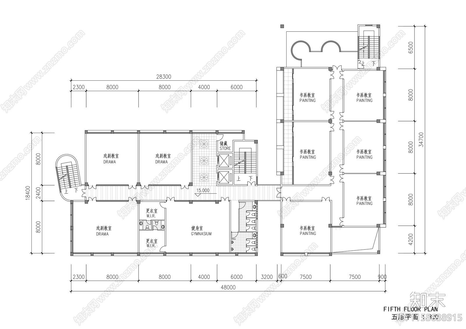 文化馆cad施工图下载【ID:1155638915】