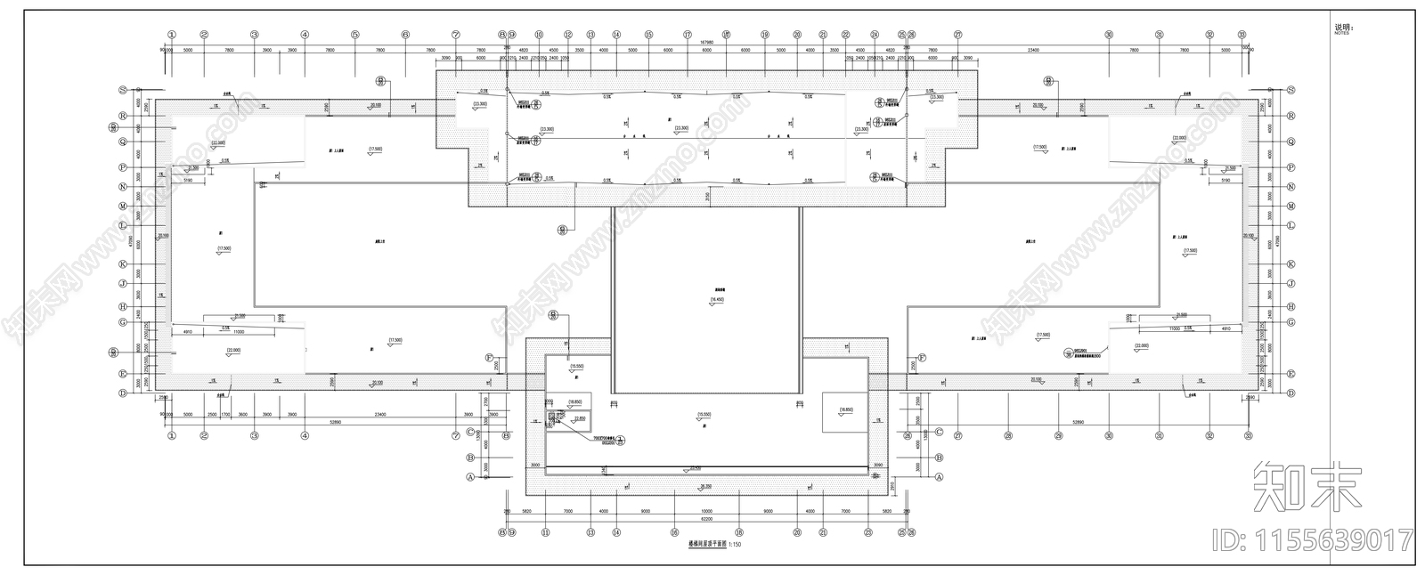 五层大型公建建筑方案cad施工图下载【ID:1155639017】