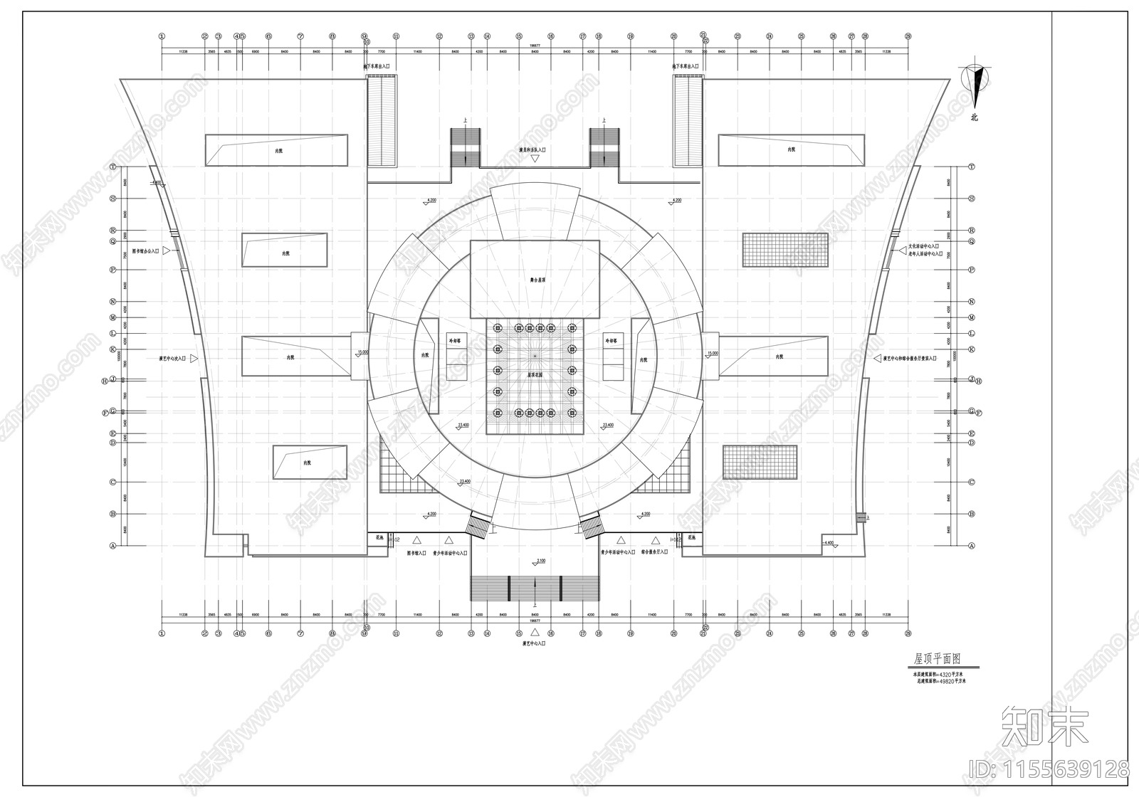 五层会展中心建筑方案图cad施工图下载【ID:1155639128】