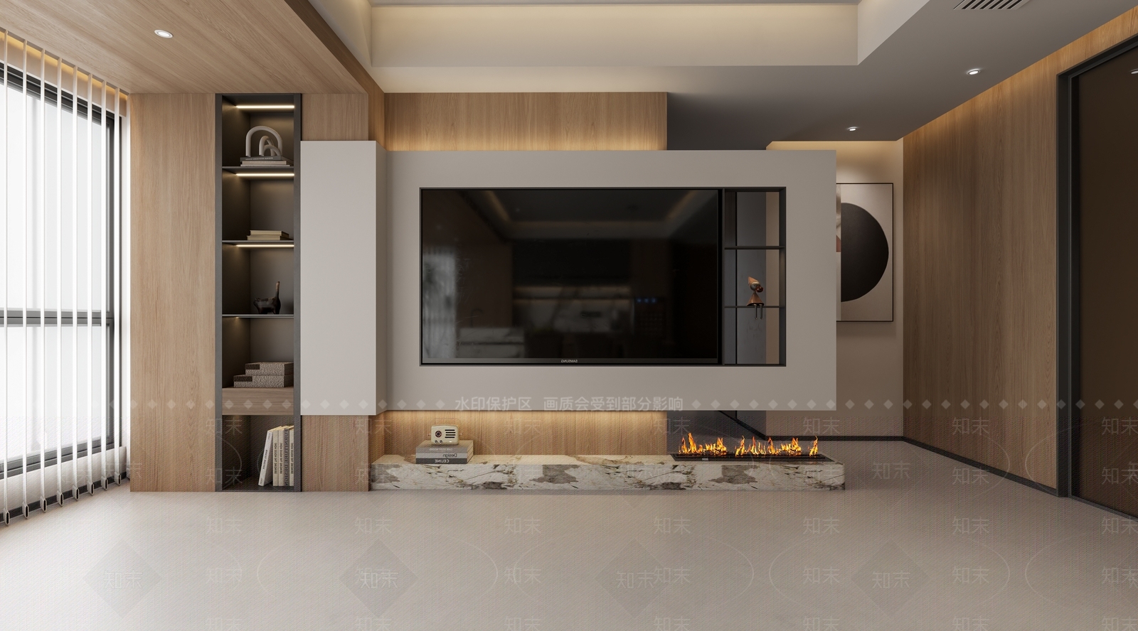 现代悬空电视墙3D模型下载【ID:1155645706】