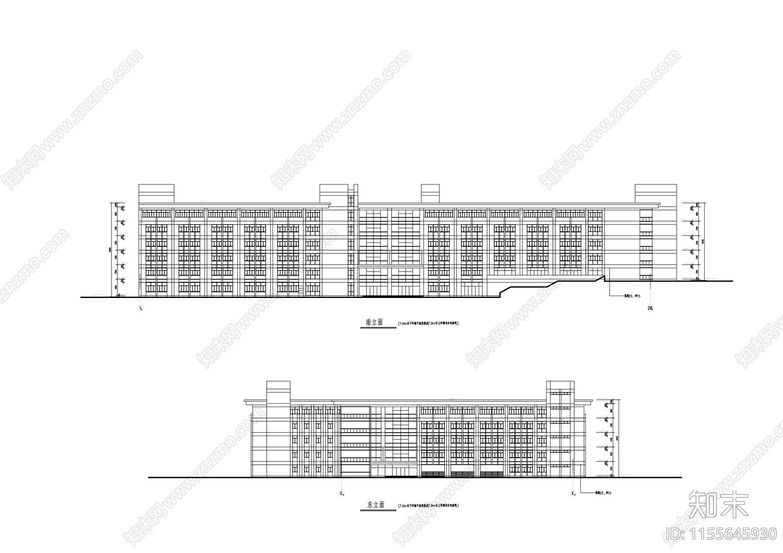 大学教学楼建筑cad施工图下载【ID:1155645930】