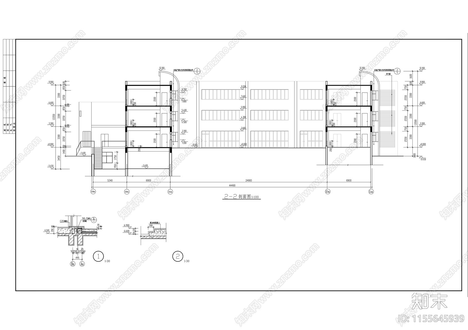 幼儿园建筑cad施工图下载【ID:1155645939】