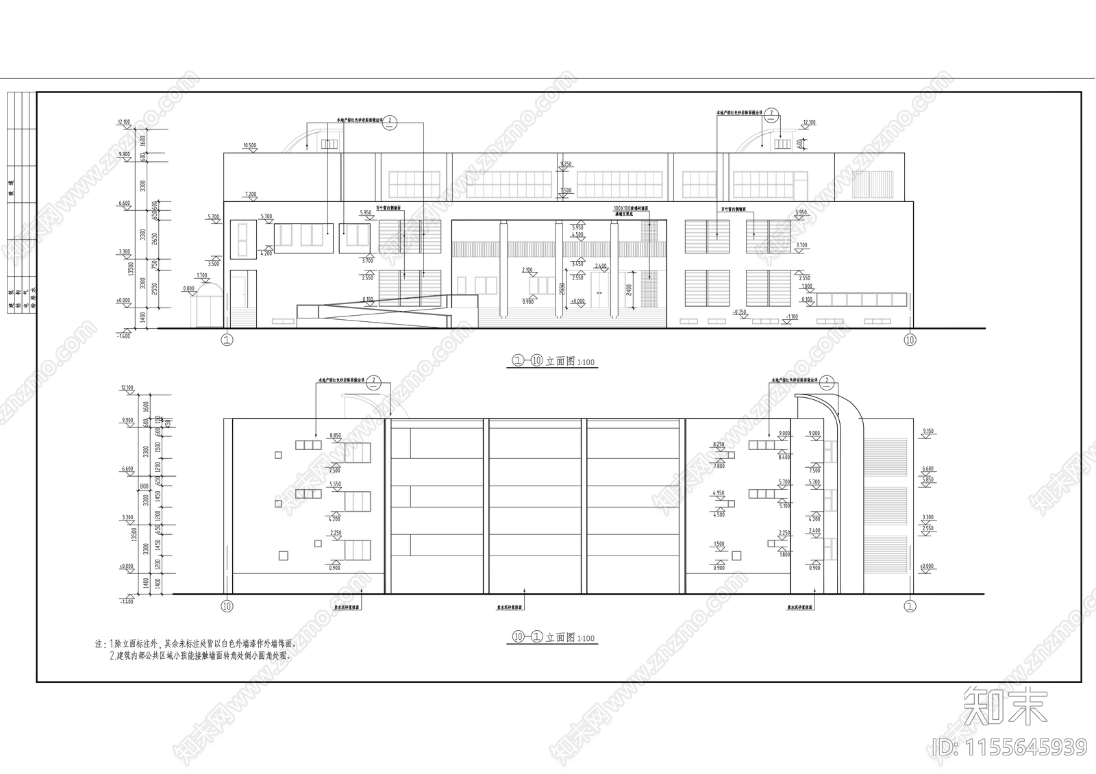 幼儿园建筑cad施工图下载【ID:1155645939】