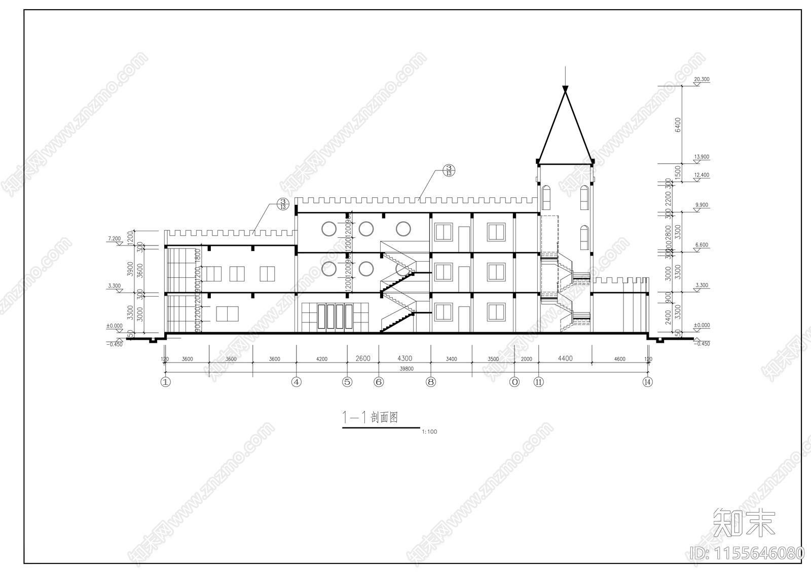 幼儿园建筑cad施工图下载【ID:1155646080】