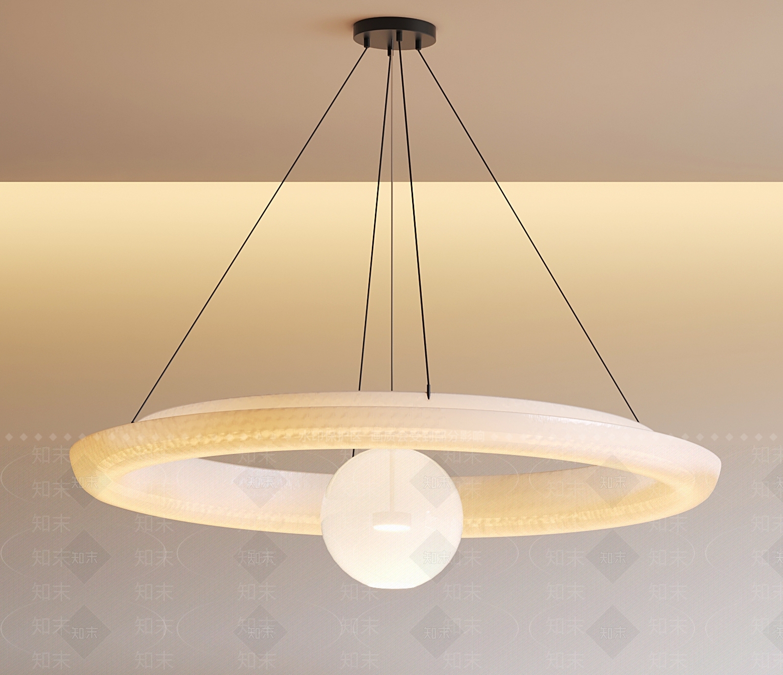 现代奶油风吊灯3D模型下载【ID:1155646109】