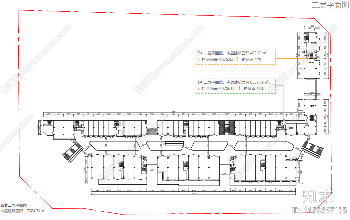 现代商业街平立剖面图效果图cad施工图下载【ID:1155647135】