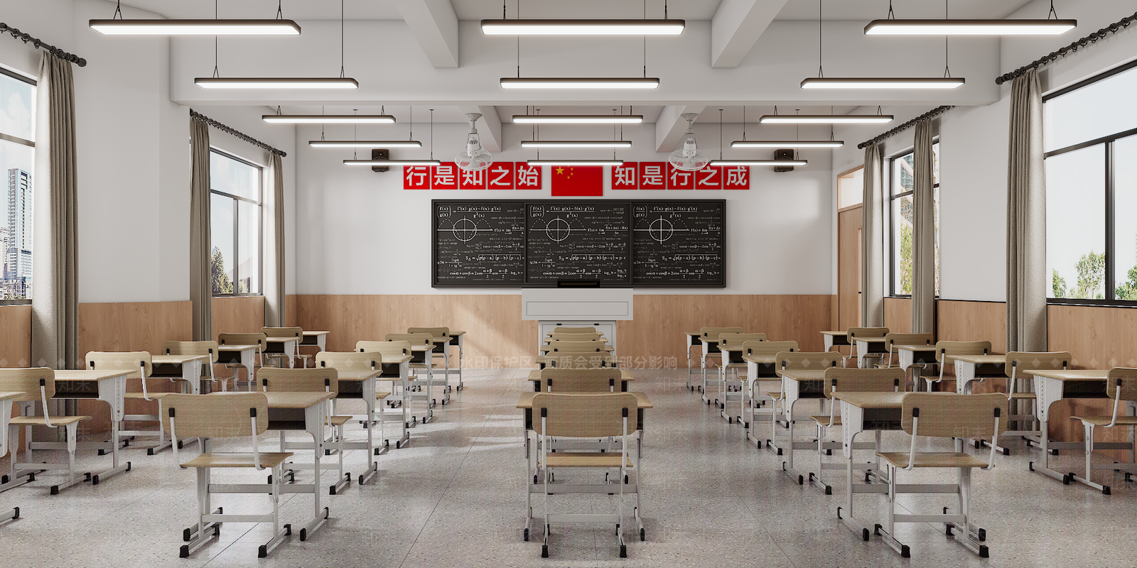 现代学校教室SU模型下载【ID:1155647281】