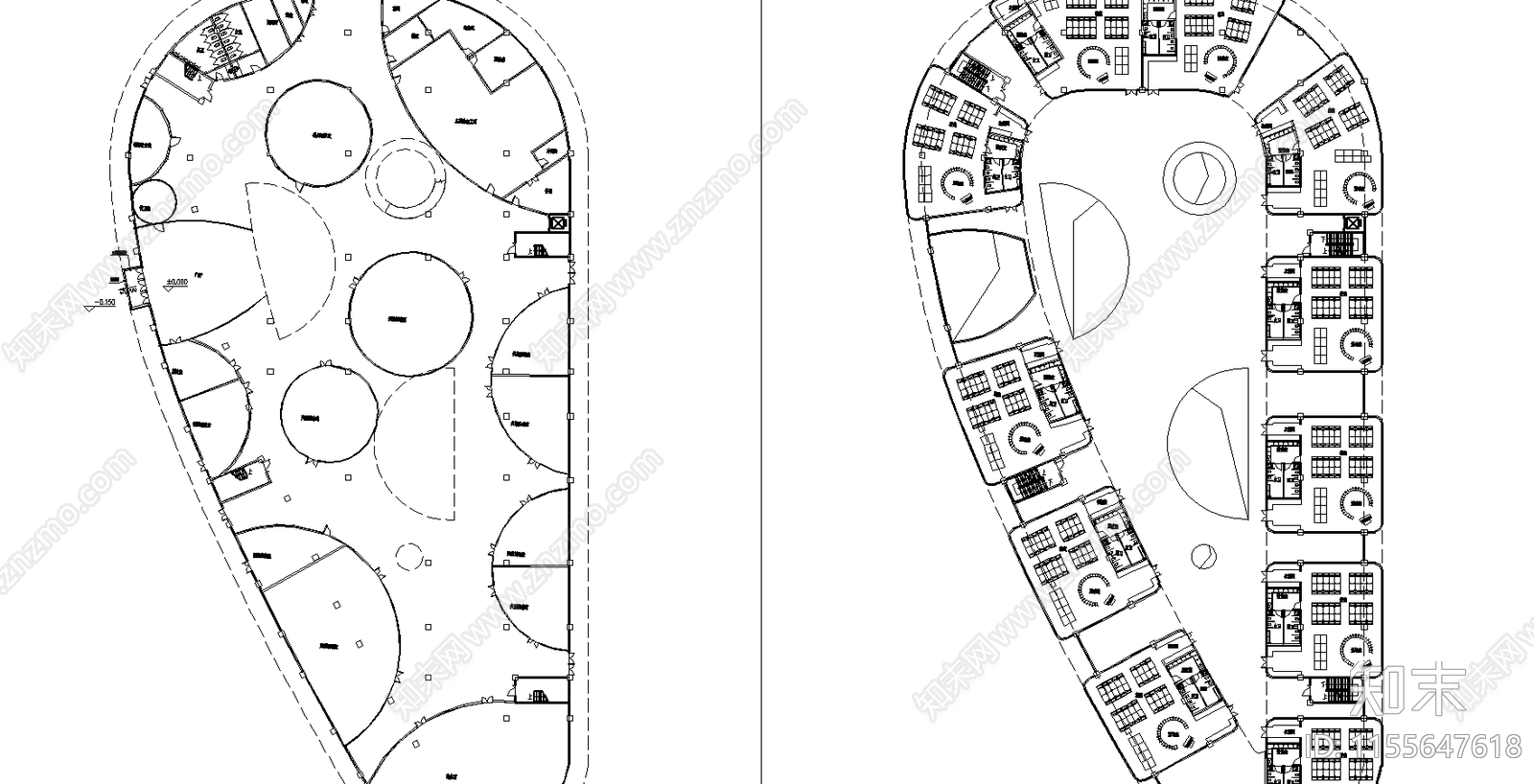 深圳21班幼儿园平面图cad施工图下载【ID:1155647618】