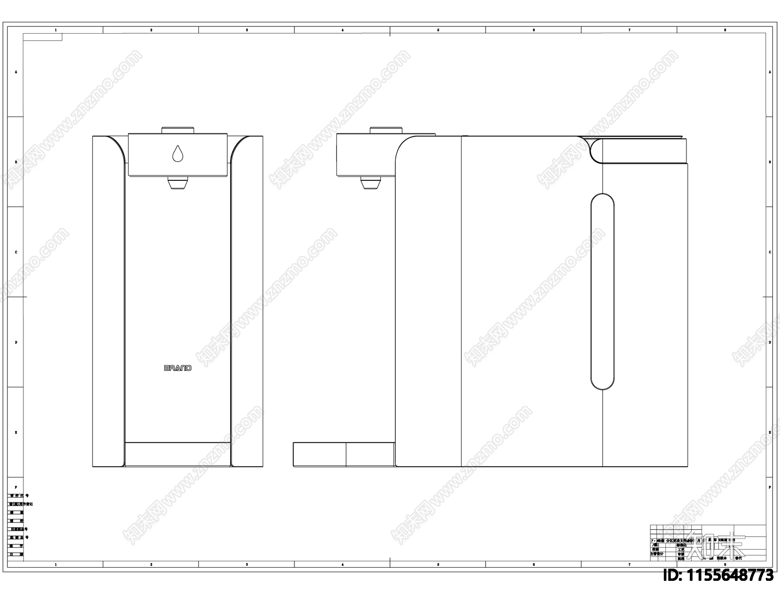 饮水机线稿图设计施工图下载【ID:1155648773】