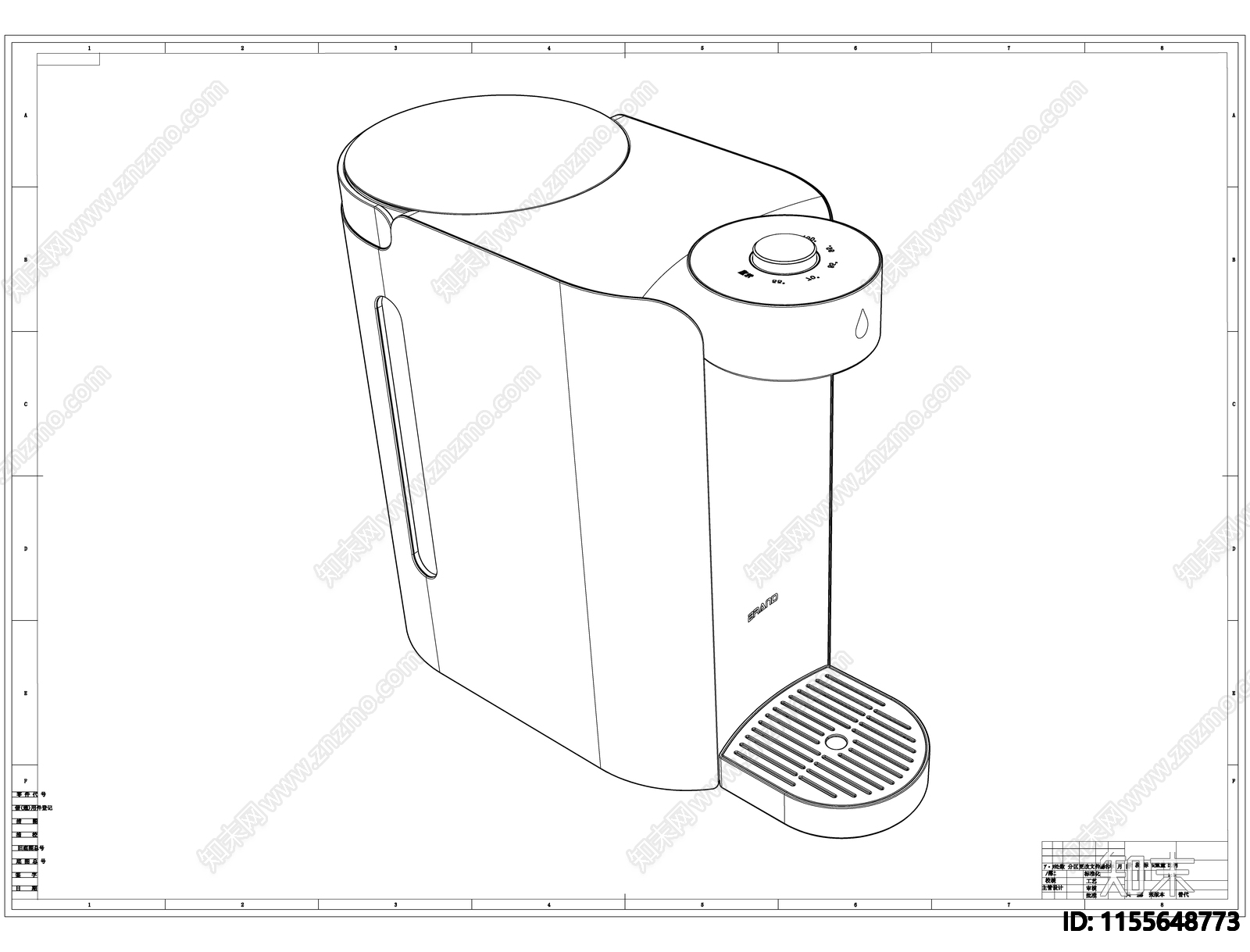 饮水机线稿图设计施工图下载【ID:1155648773】