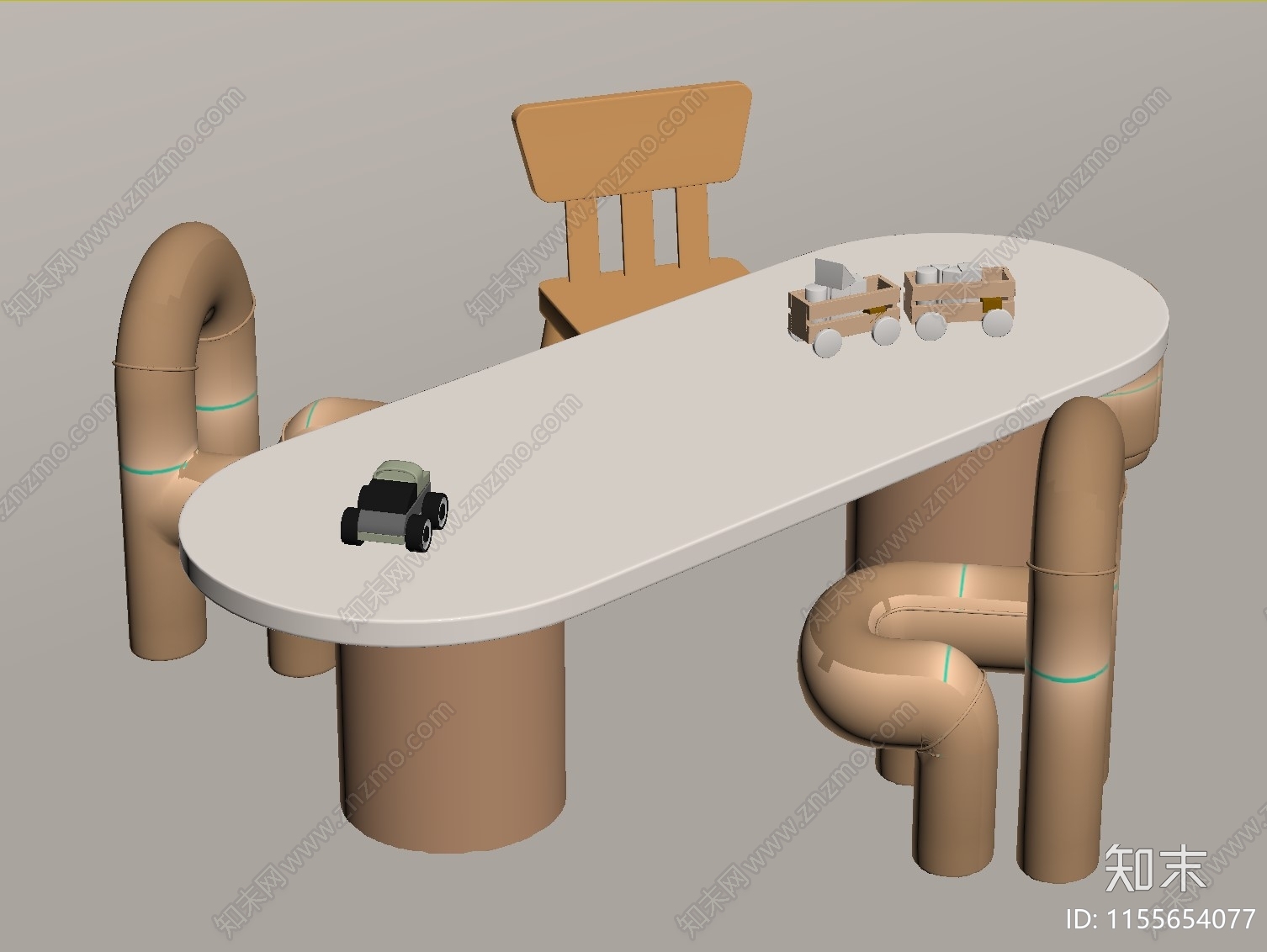 现代儿童桌椅SU模型下载【ID:1155654077】