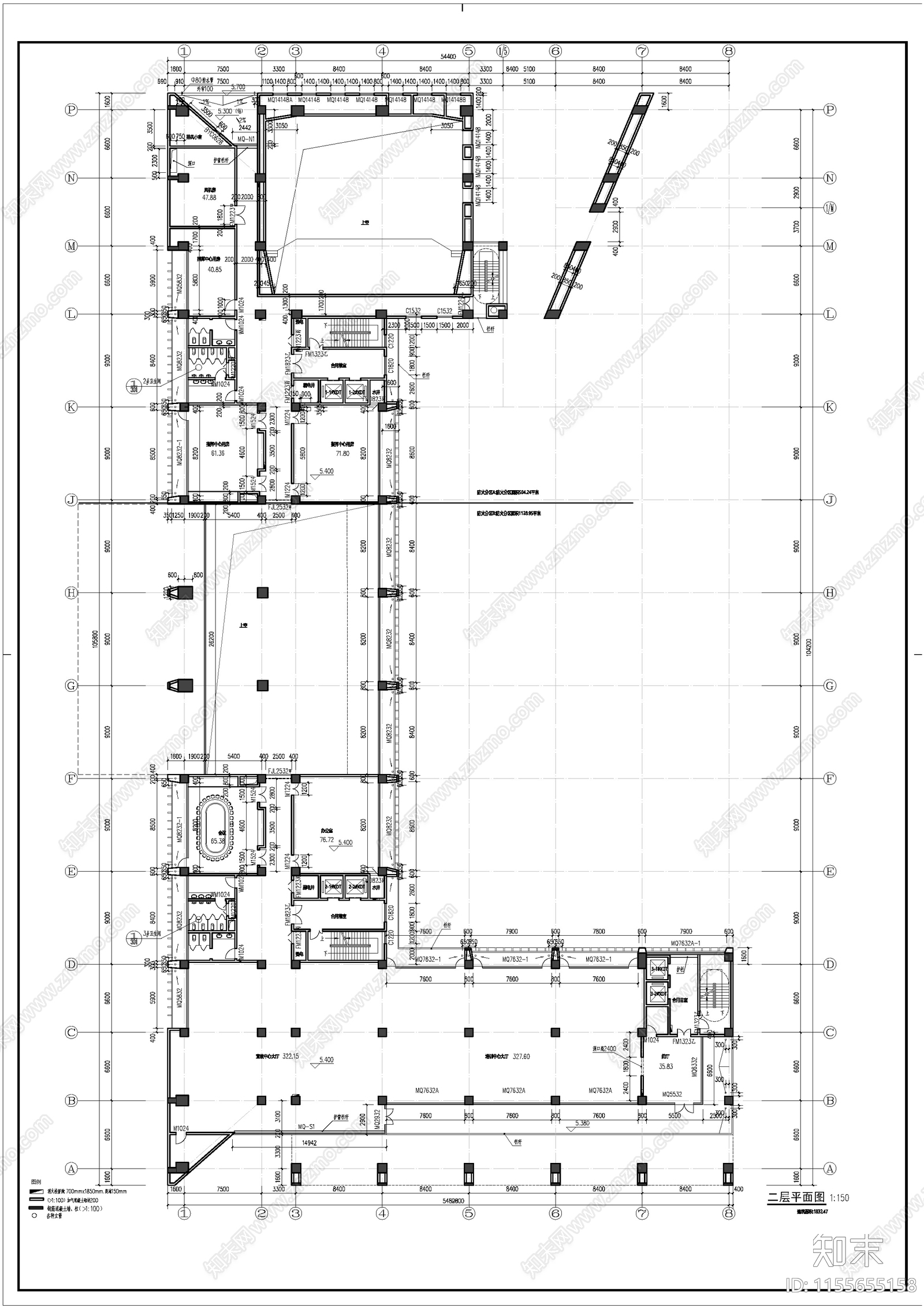 消防指挥中心平面图cad施工图下载【ID:1155655158】