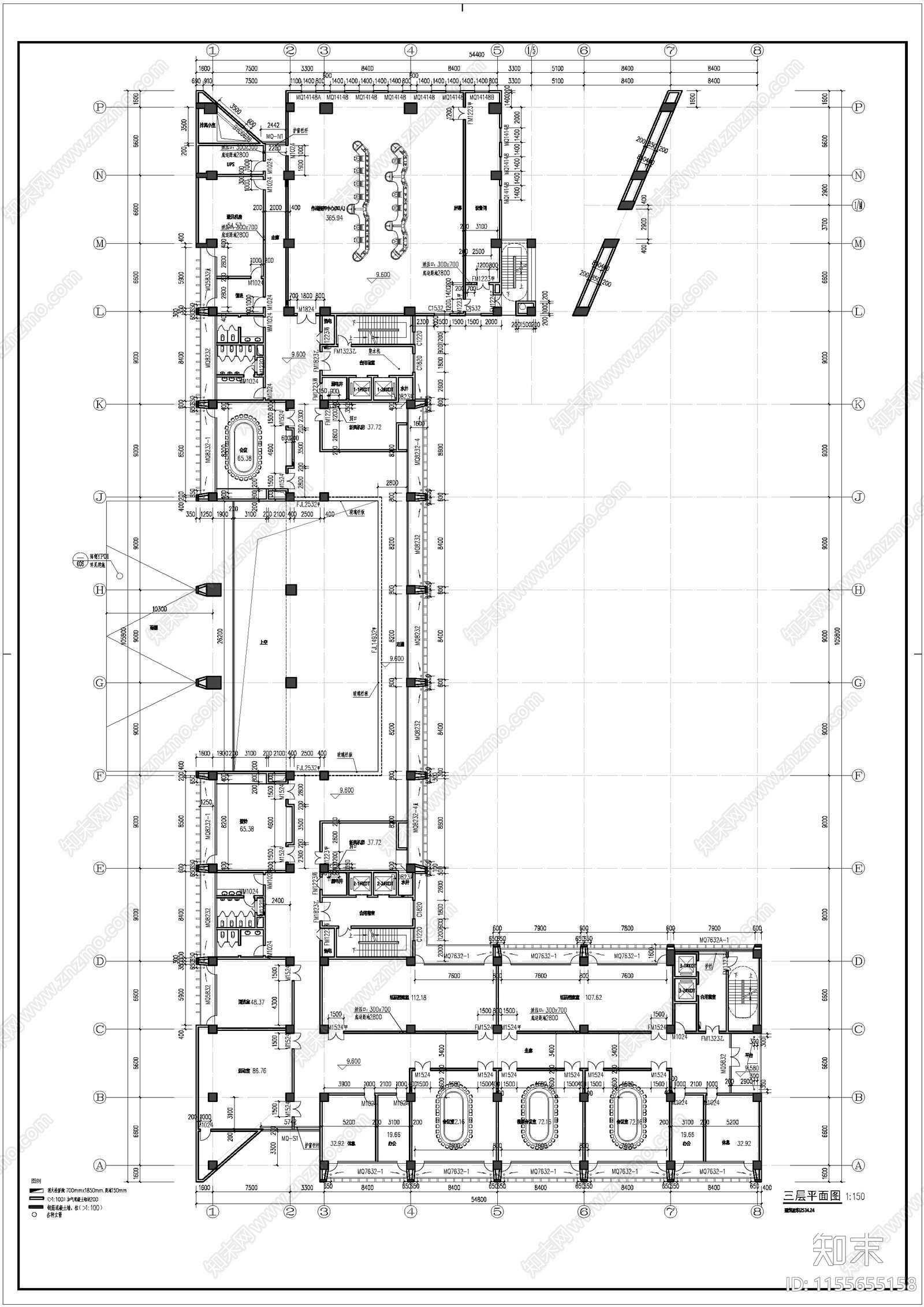 消防指挥中心平面图cad施工图下载【ID:1155655158】