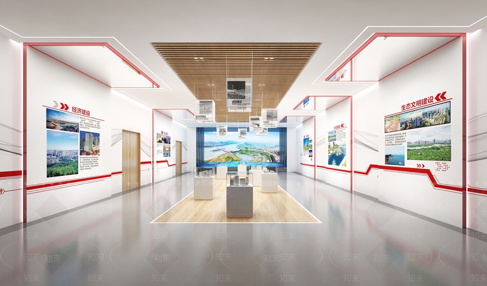 现代党建展厅SU模型下载【ID:1155656551】