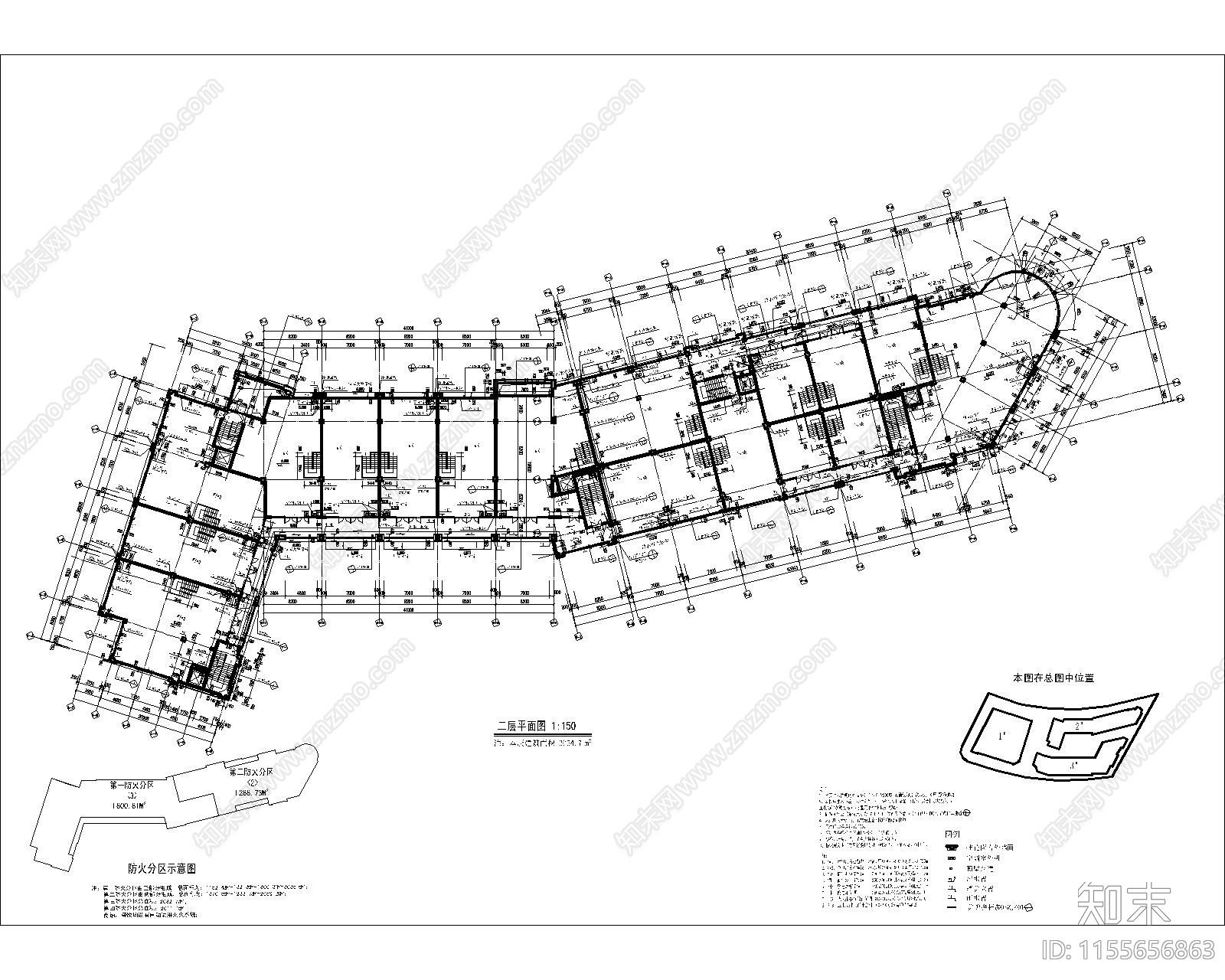 商业综合体平立剖及外环境cad施工图下载【ID:1155656863】