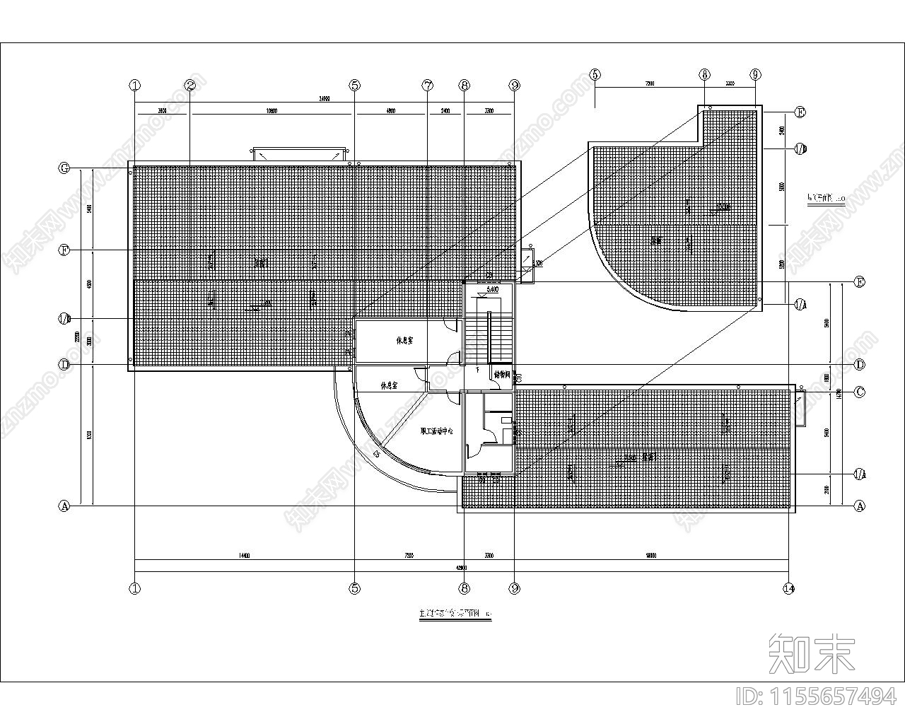 办公综合楼cad施工图下载【ID:1155657494】