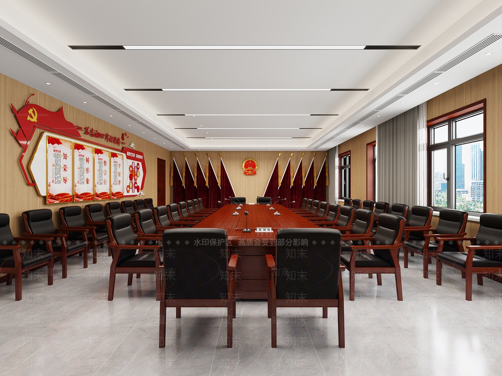 现代党建室3D模型下载【ID:1155660982】