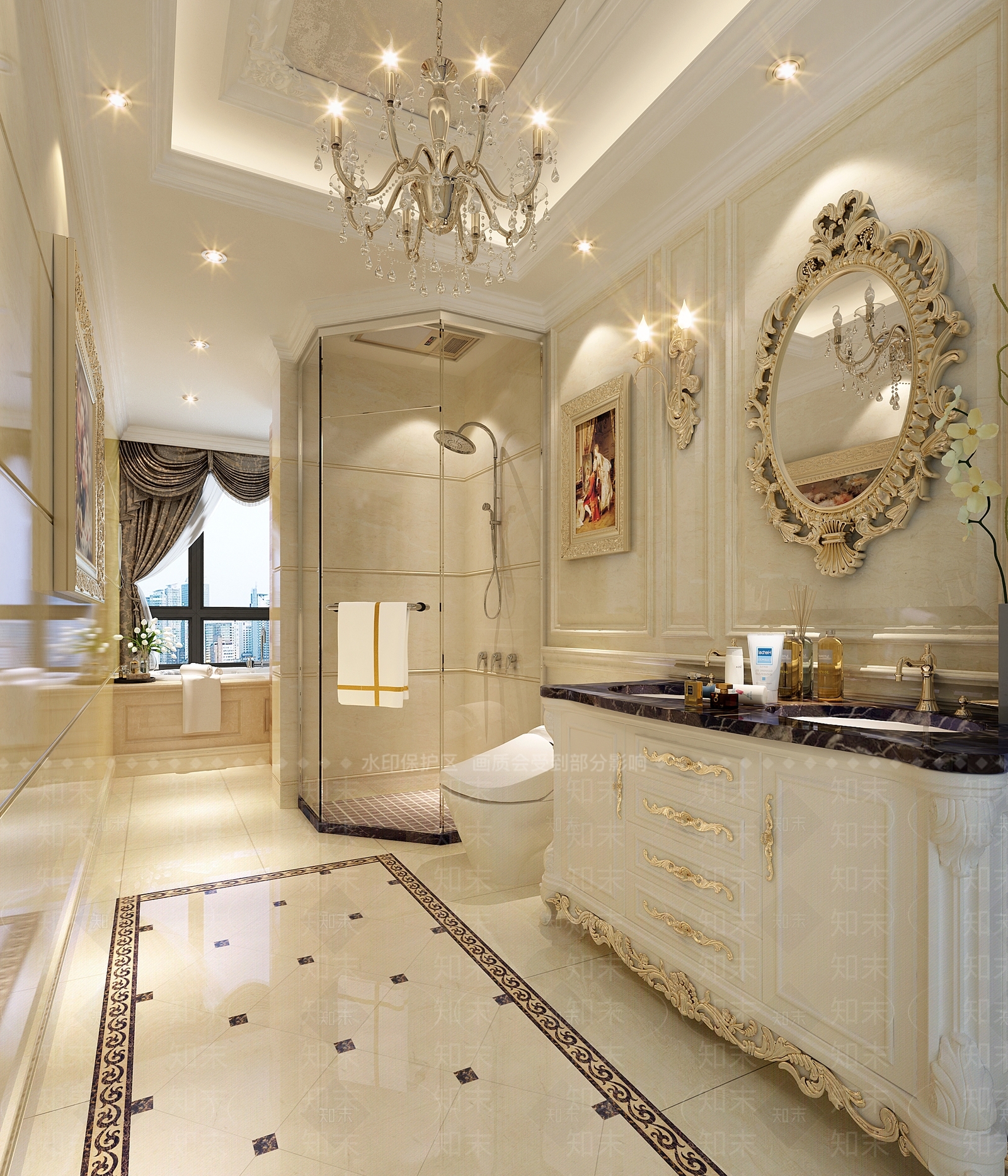 欧式古典卫生间3D模型下载【ID:1155664462】