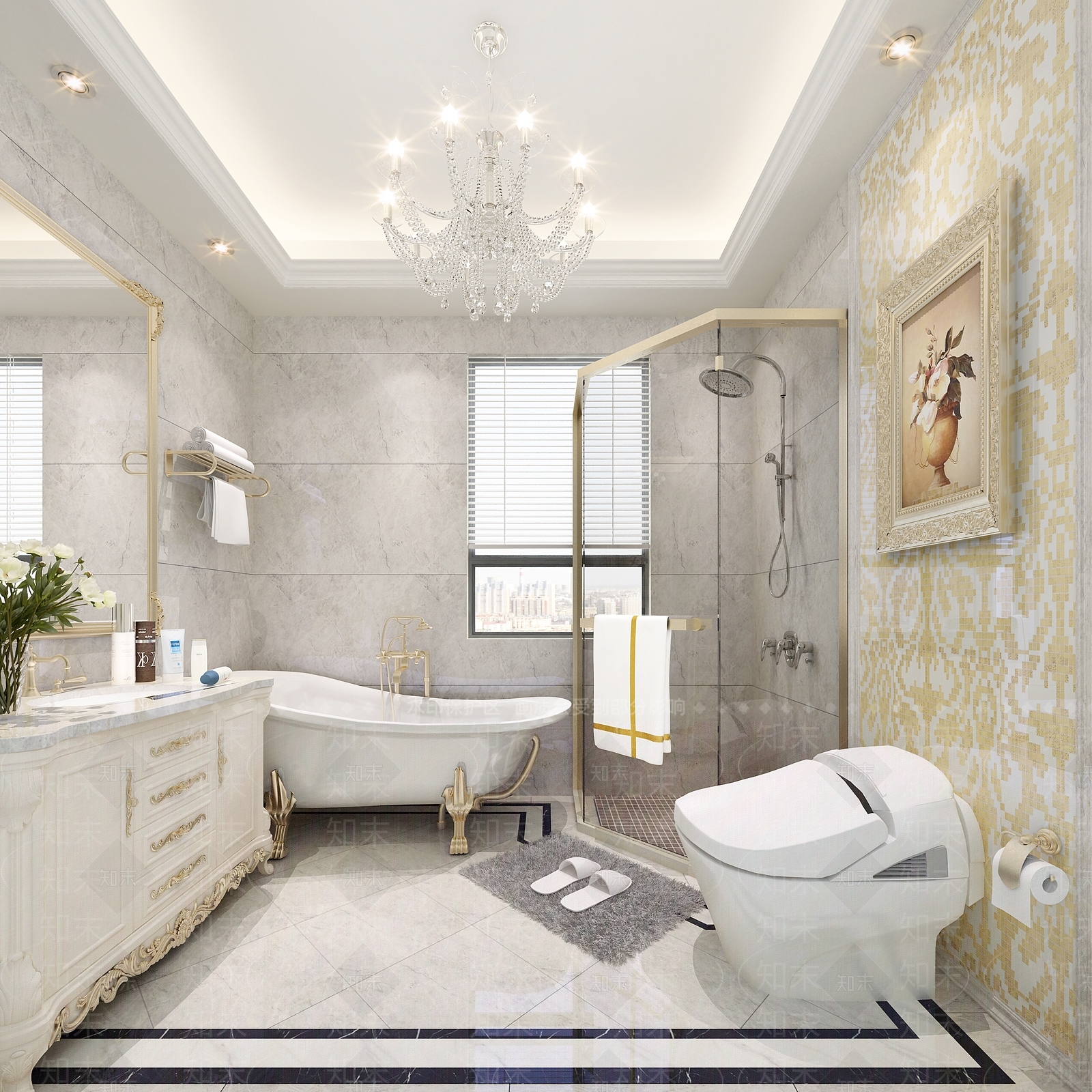 欧式古典卫生间3D模型下载【ID:1155664457】