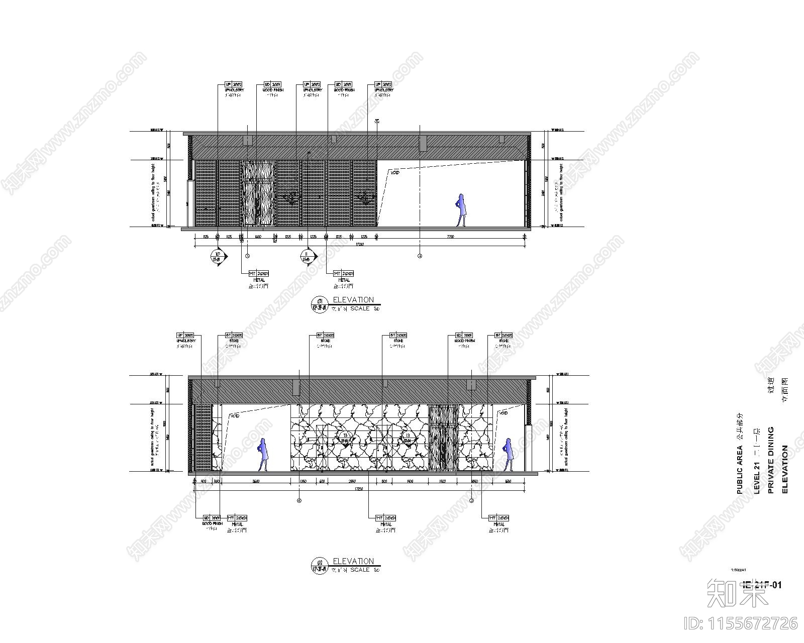 泉州现代轻奢21F中餐包房室内cad施工图下载【ID:1155672726】