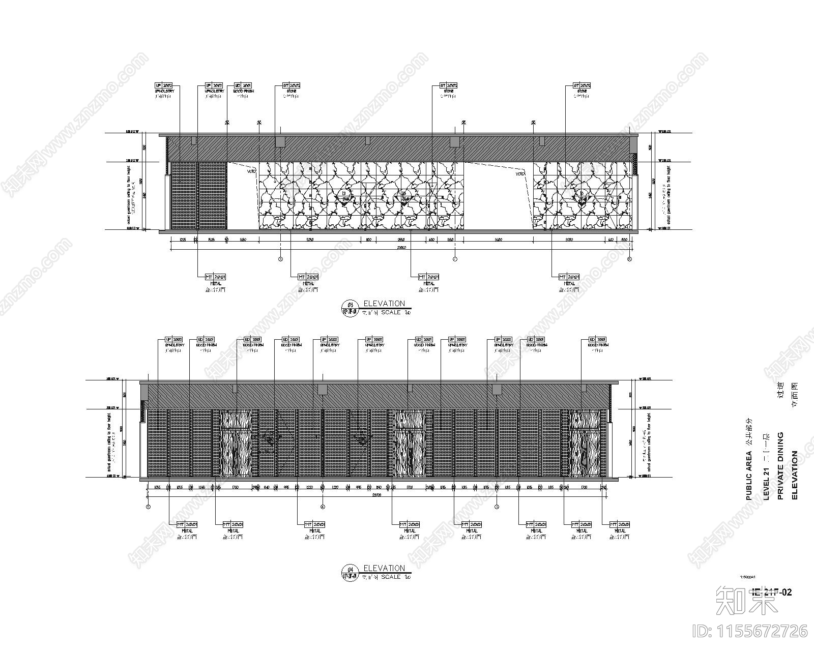 泉州现代轻奢21F中餐包房室内cad施工图下载【ID:1155672726】