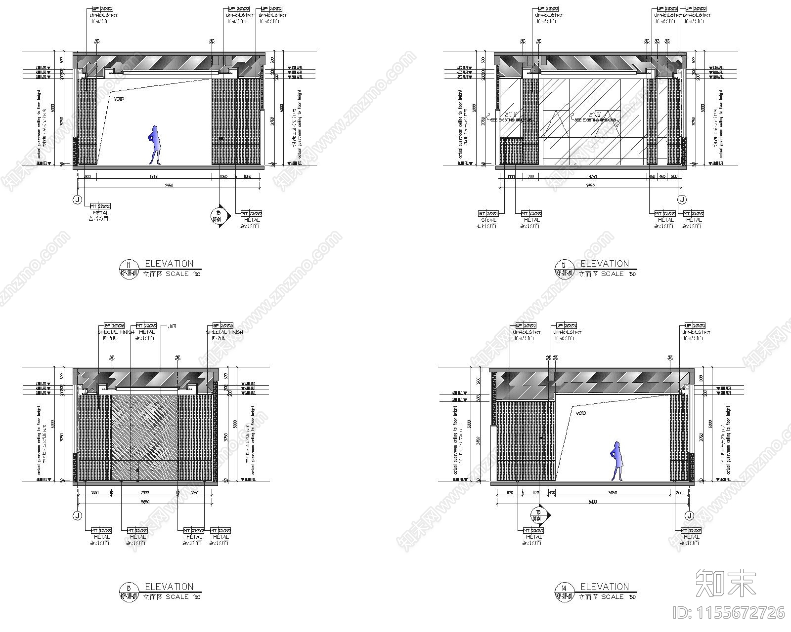 泉州现代轻奢21F中餐包房室内cad施工图下载【ID:1155672726】