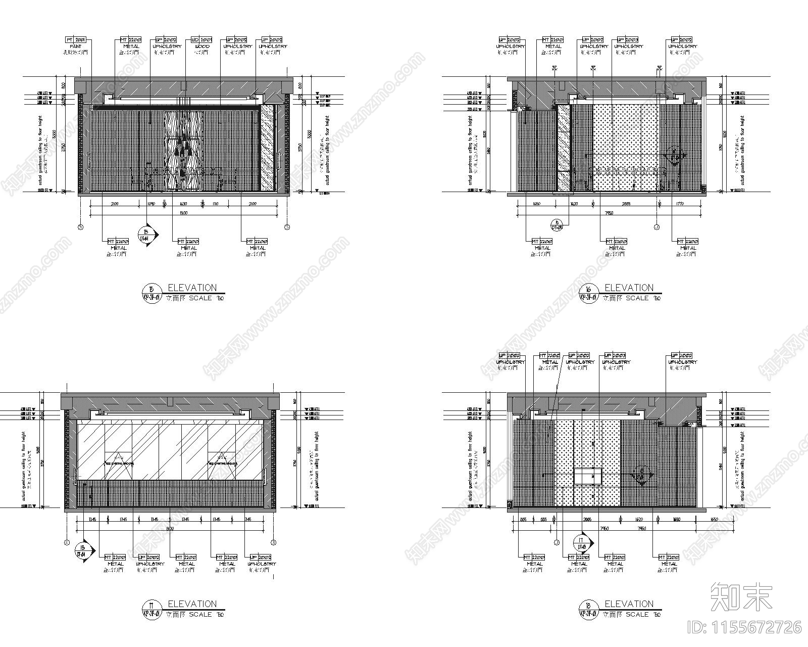 泉州现代轻奢21F中餐包房室内cad施工图下载【ID:1155672726】