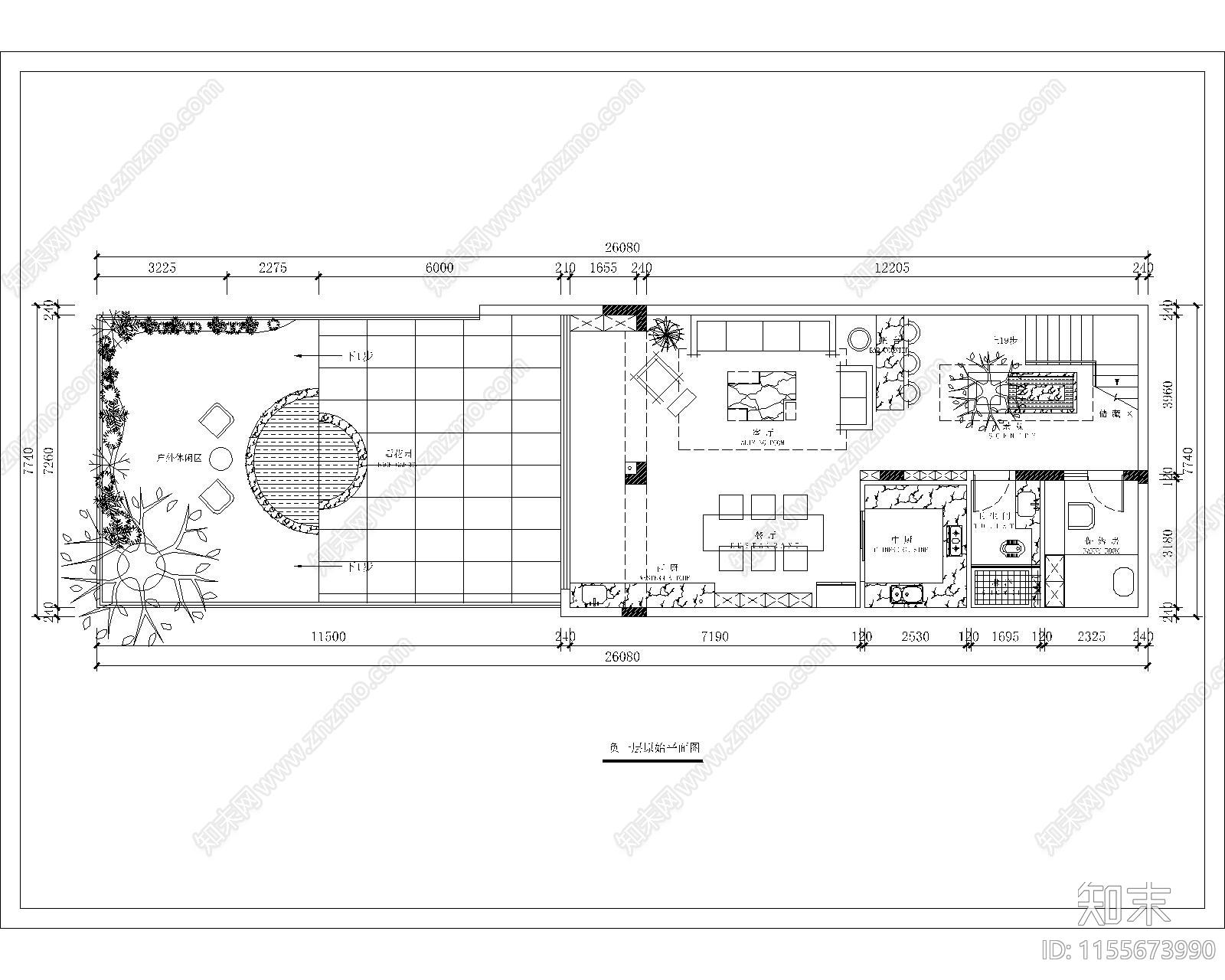 现代别墅室内平面图cad施工图下载【ID:1155673990】