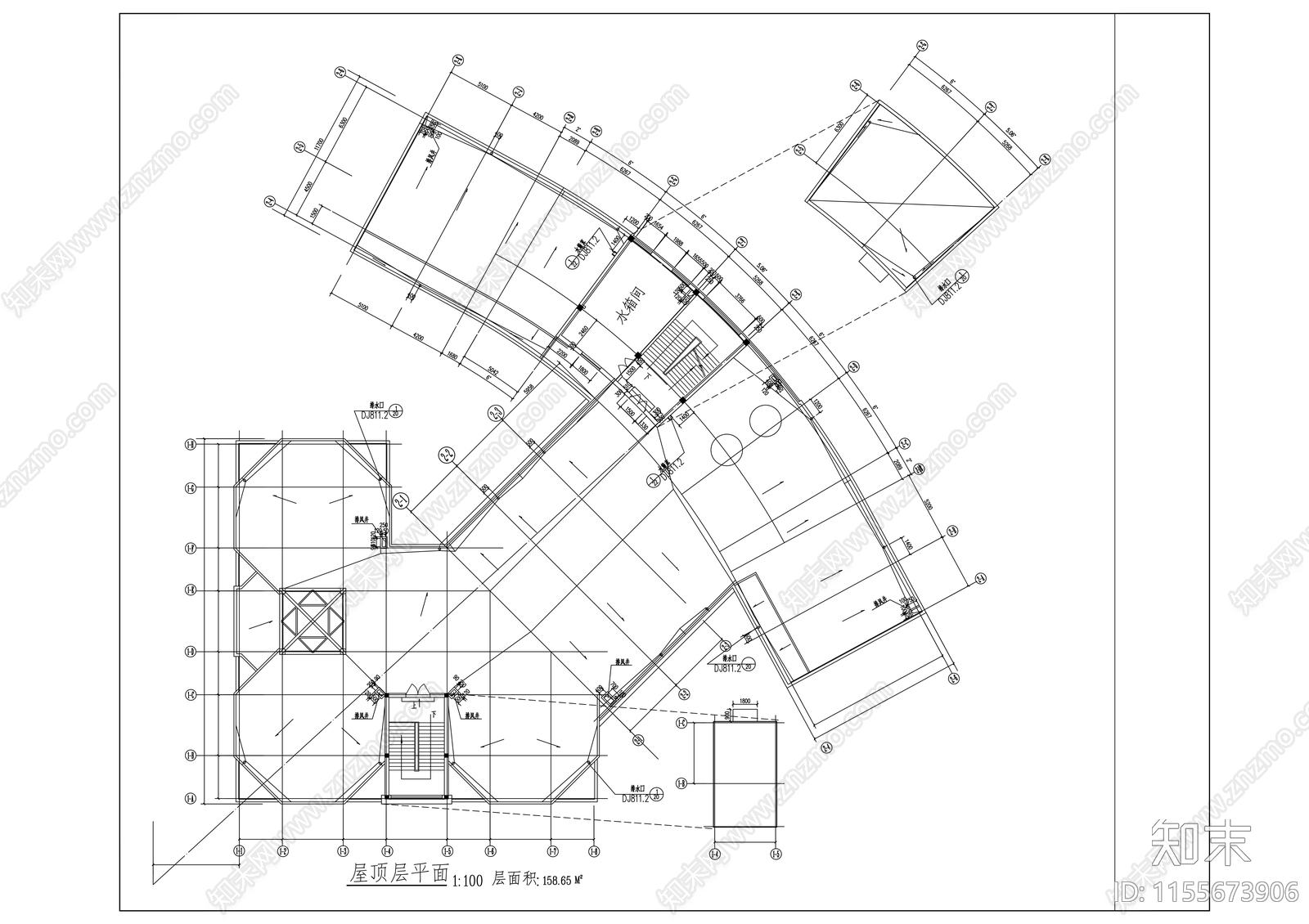 少儿图书馆建筑cad施工图下载【ID:1155673906】