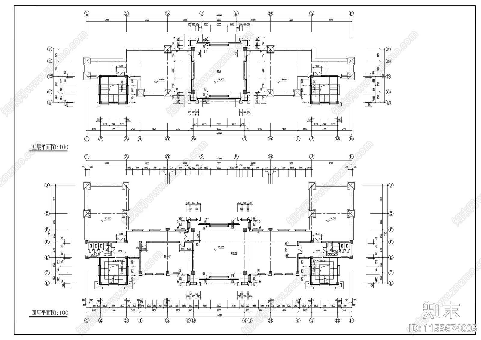 圣经学校建筑cad施工图下载【ID:1155674005】