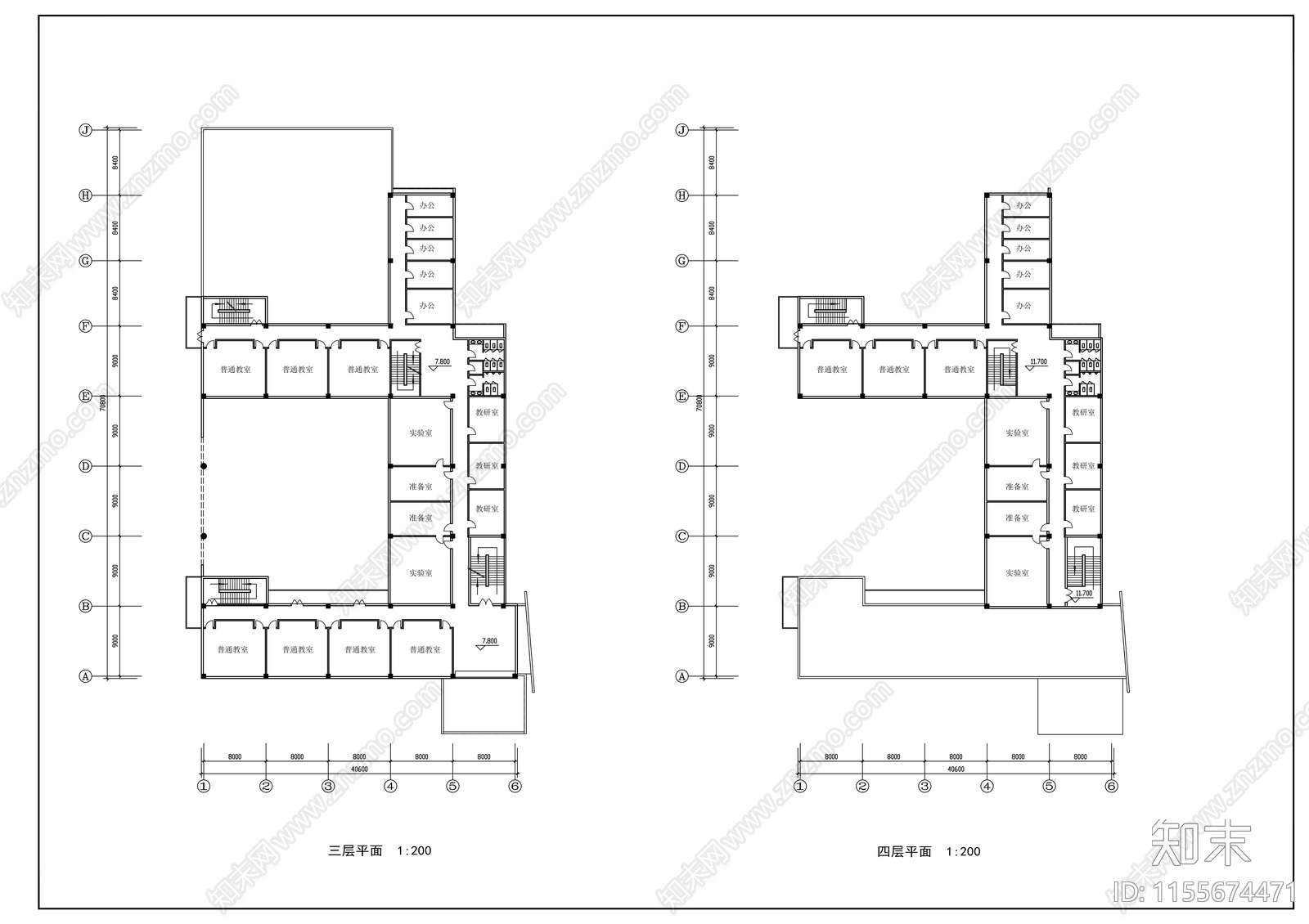 小学建筑cad施工图下载【ID:1155674471】