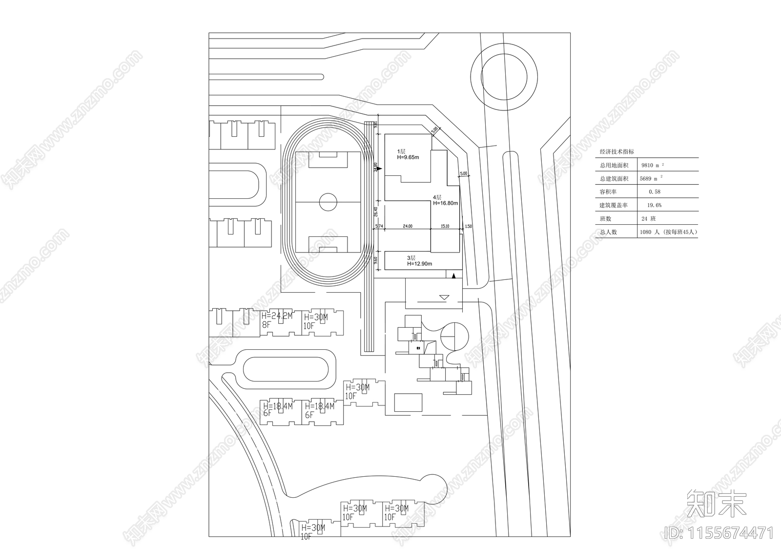 小学建筑cad施工图下载【ID:1155674471】