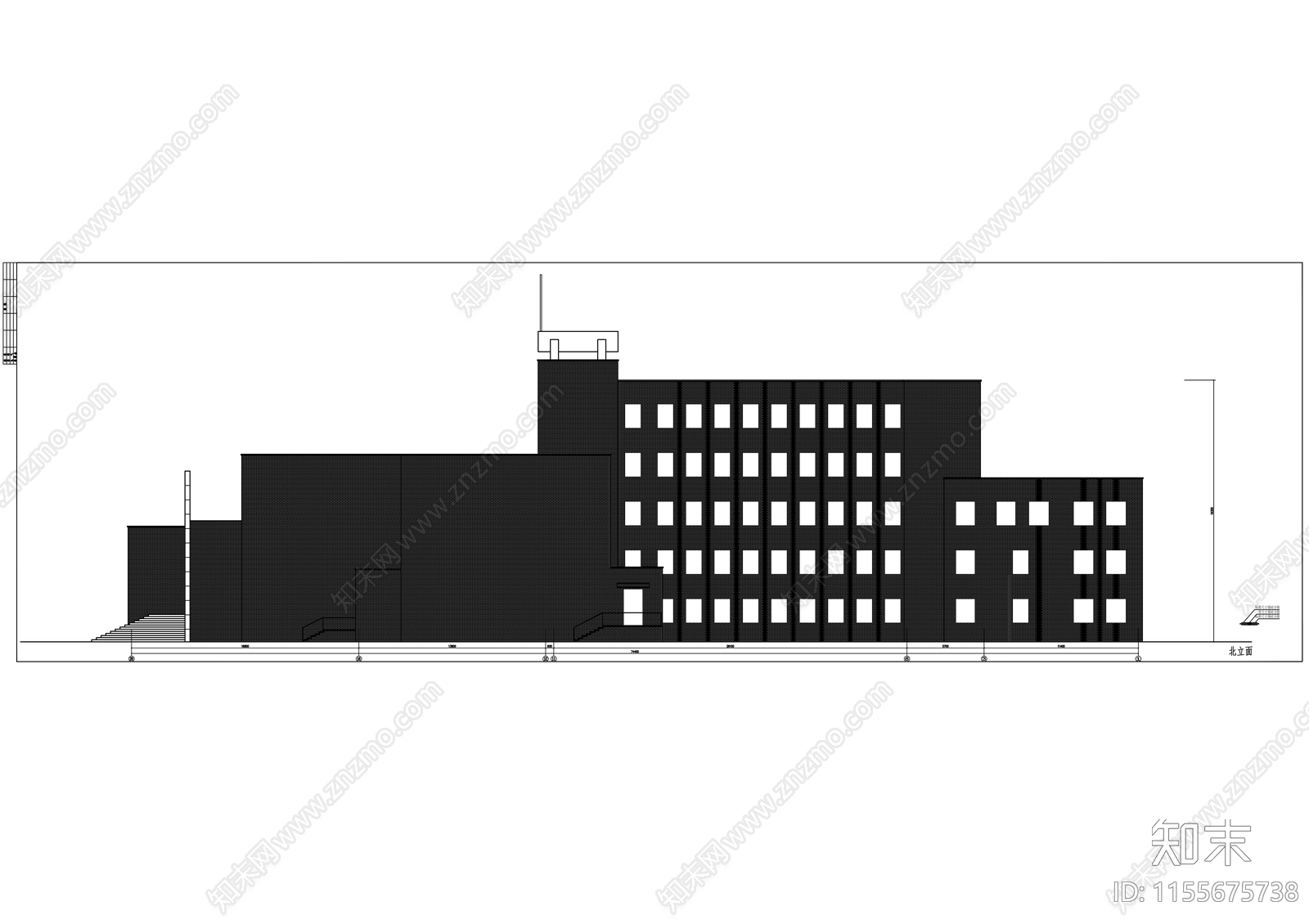 艺术楼建筑cad施工图下载【ID:1155675738】