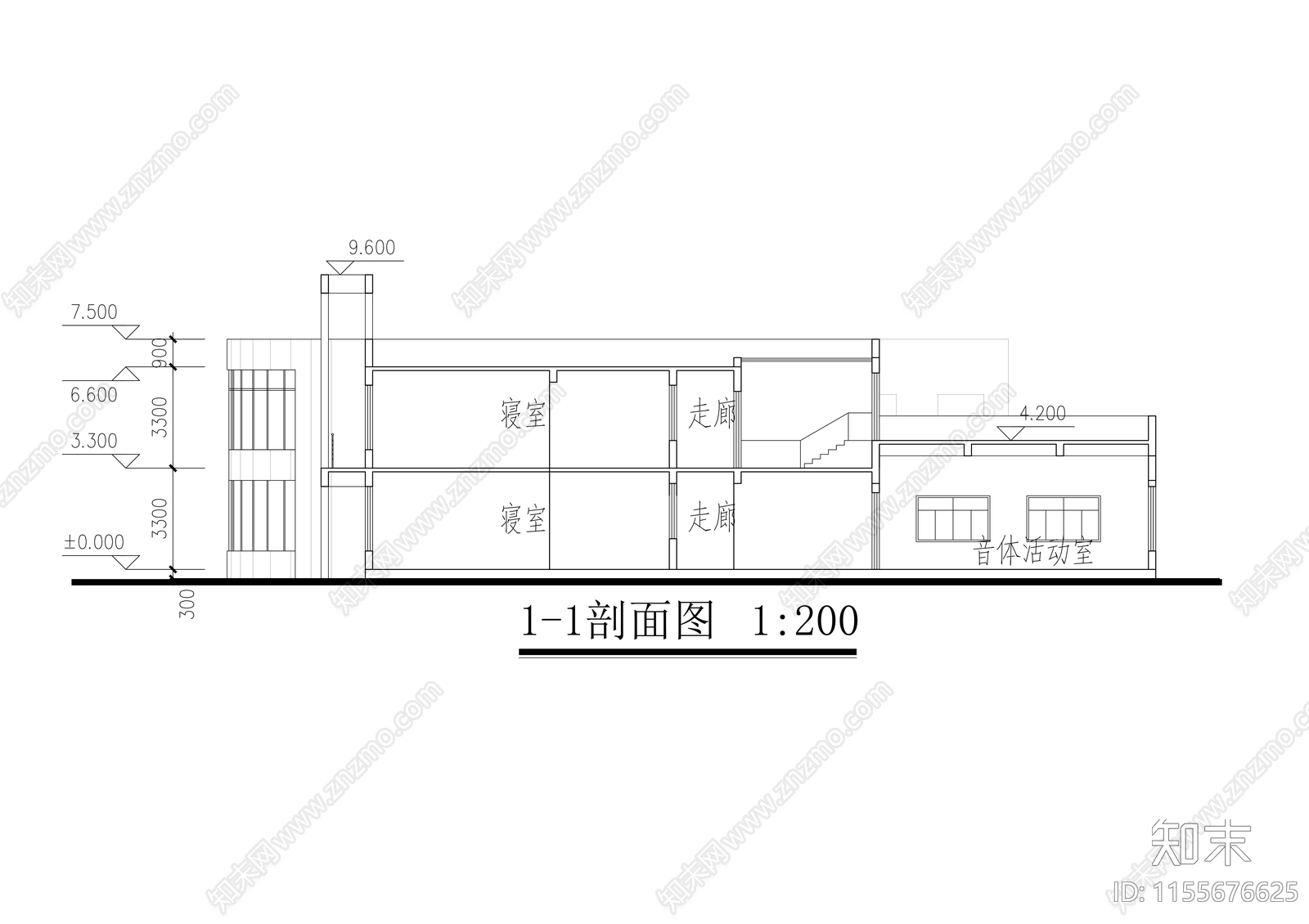 幼儿园建筑cad施工图下载【ID:1155676625】