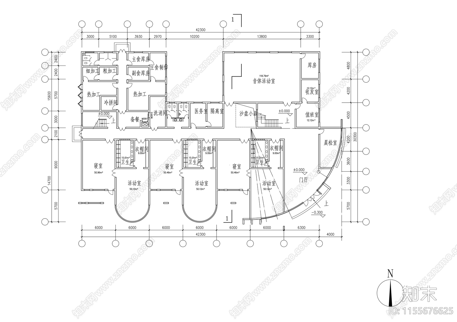 幼儿园建筑cad施工图下载【ID:1155676625】