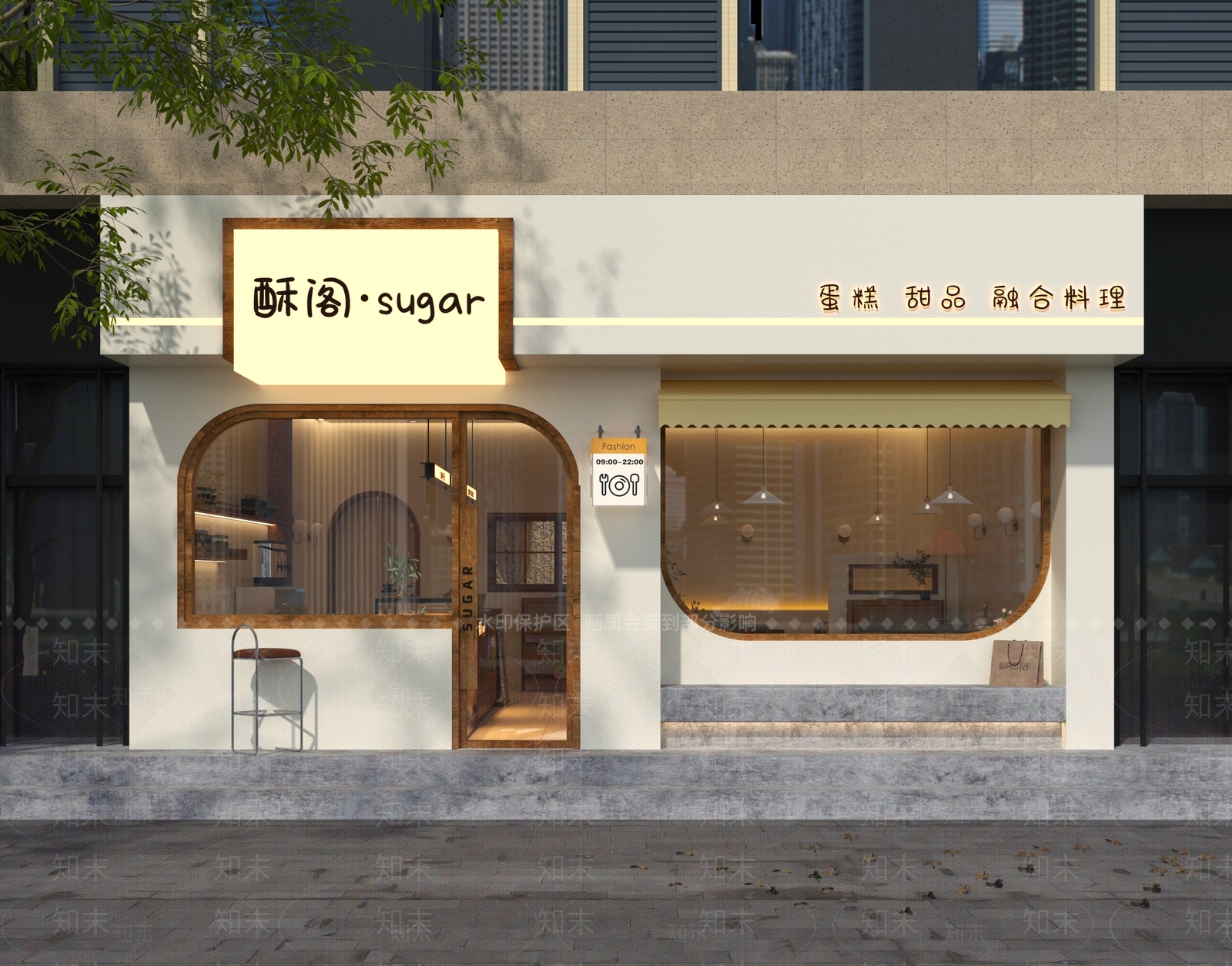 现代奶油风门头3D模型下载【ID:1155665058】