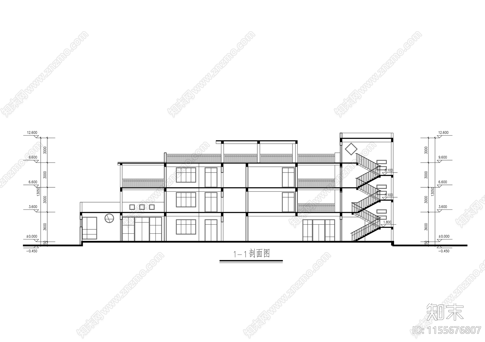 幼儿园建筑cad施工图下载【ID:1155676807】