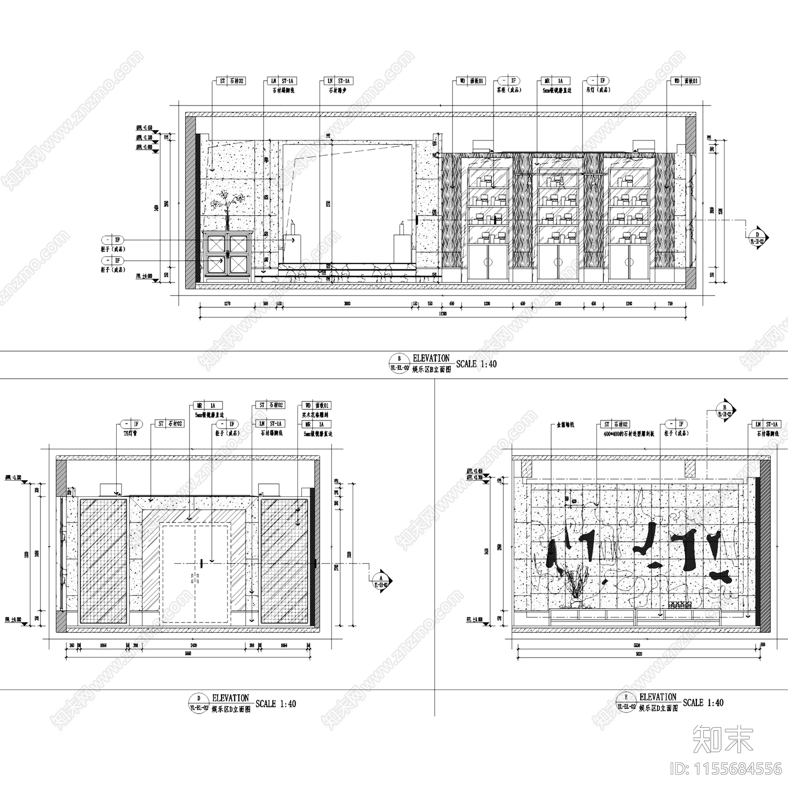 新中式中式二层会所室内工装cad施工图下载【ID:1155684556】